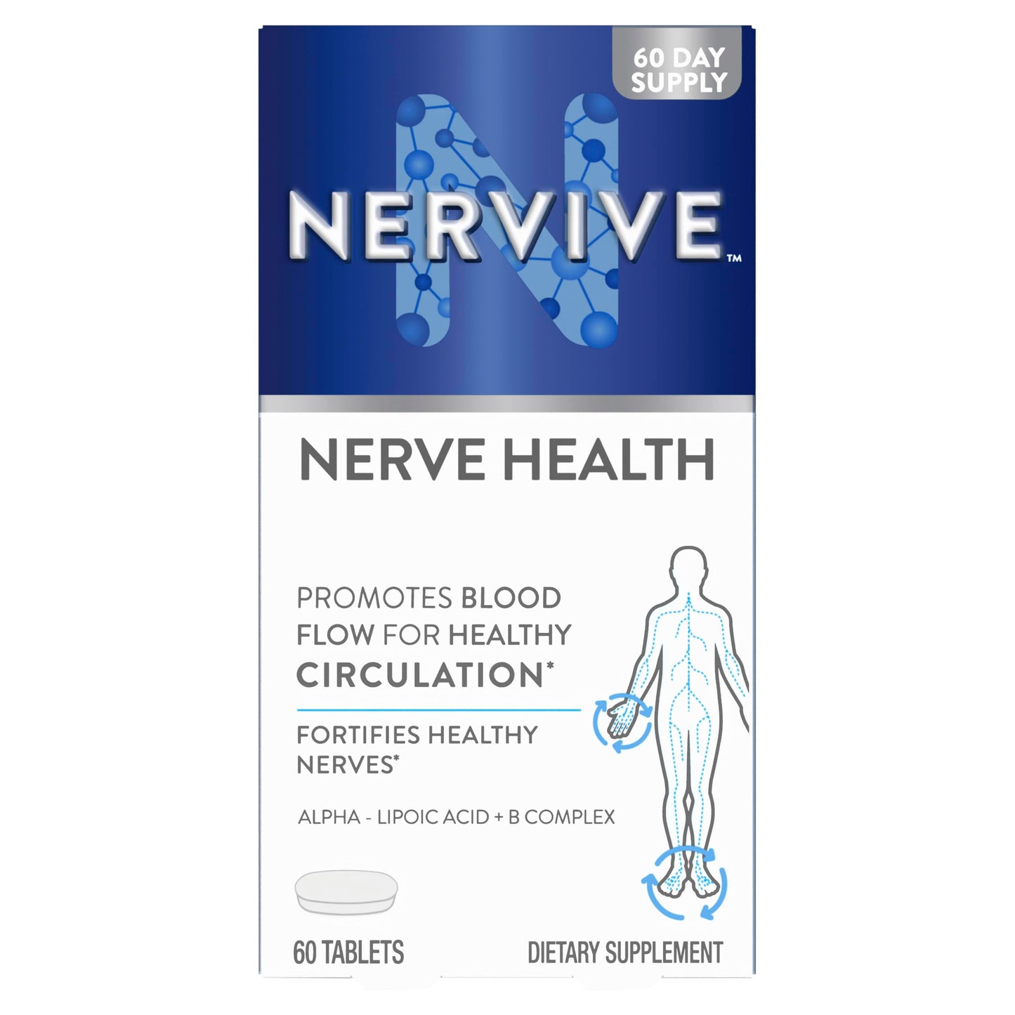Nervive Nerve Health Alpha Lipoic Acid Tablet, 60 Tablets