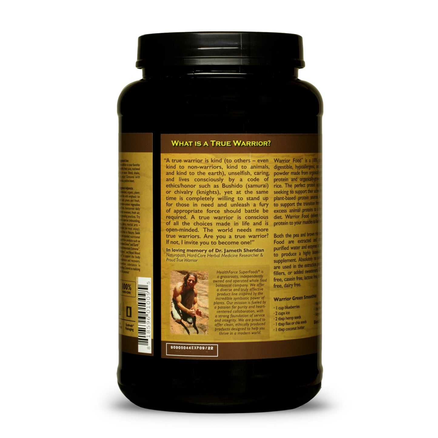 HealthForce SuperFoods Warrior Food Plant Based Protein Powder 35.2 oz Vanilla Flavor