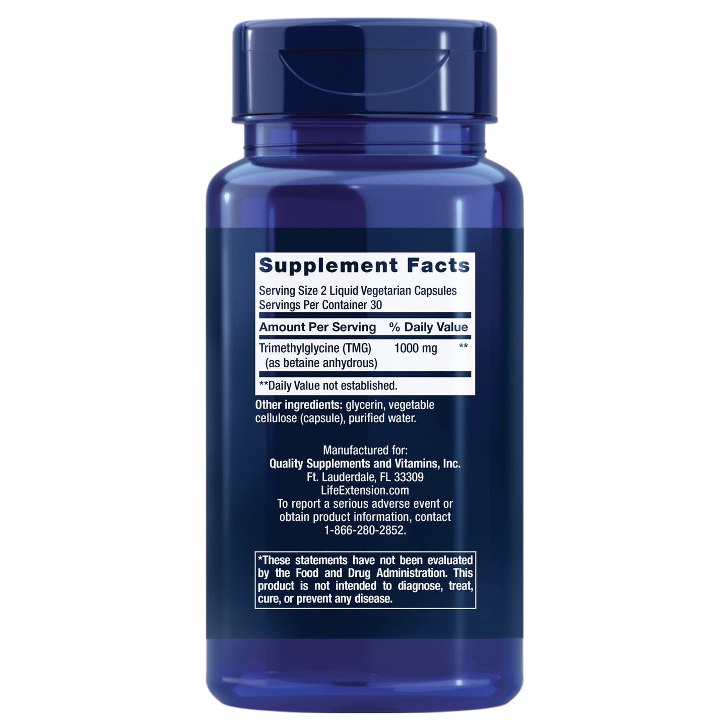 Life Extension TMG (trimethylglycine) 60 Capsules