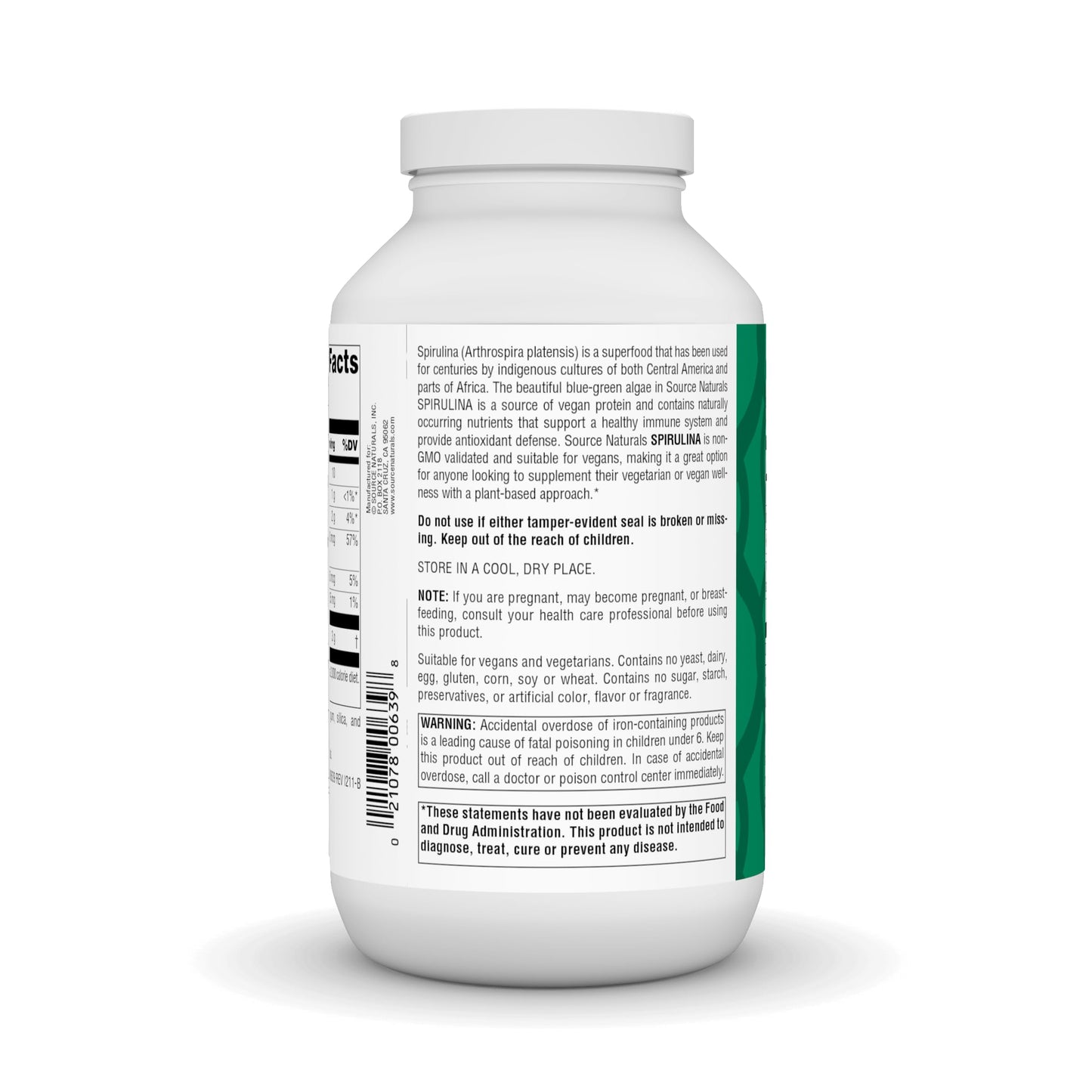 Source Naturals Spirulina Tablet, 500 Tablets
