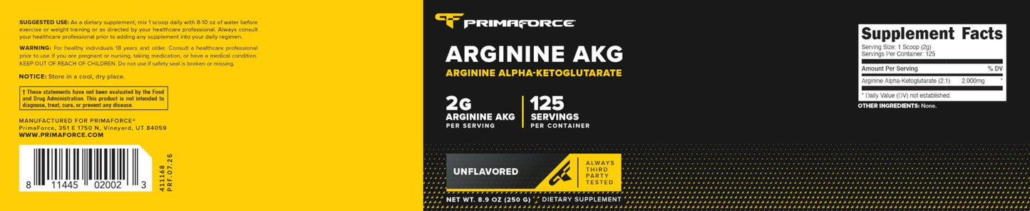 Primaforce AAKG Arginine Powder 8.8 Ounce