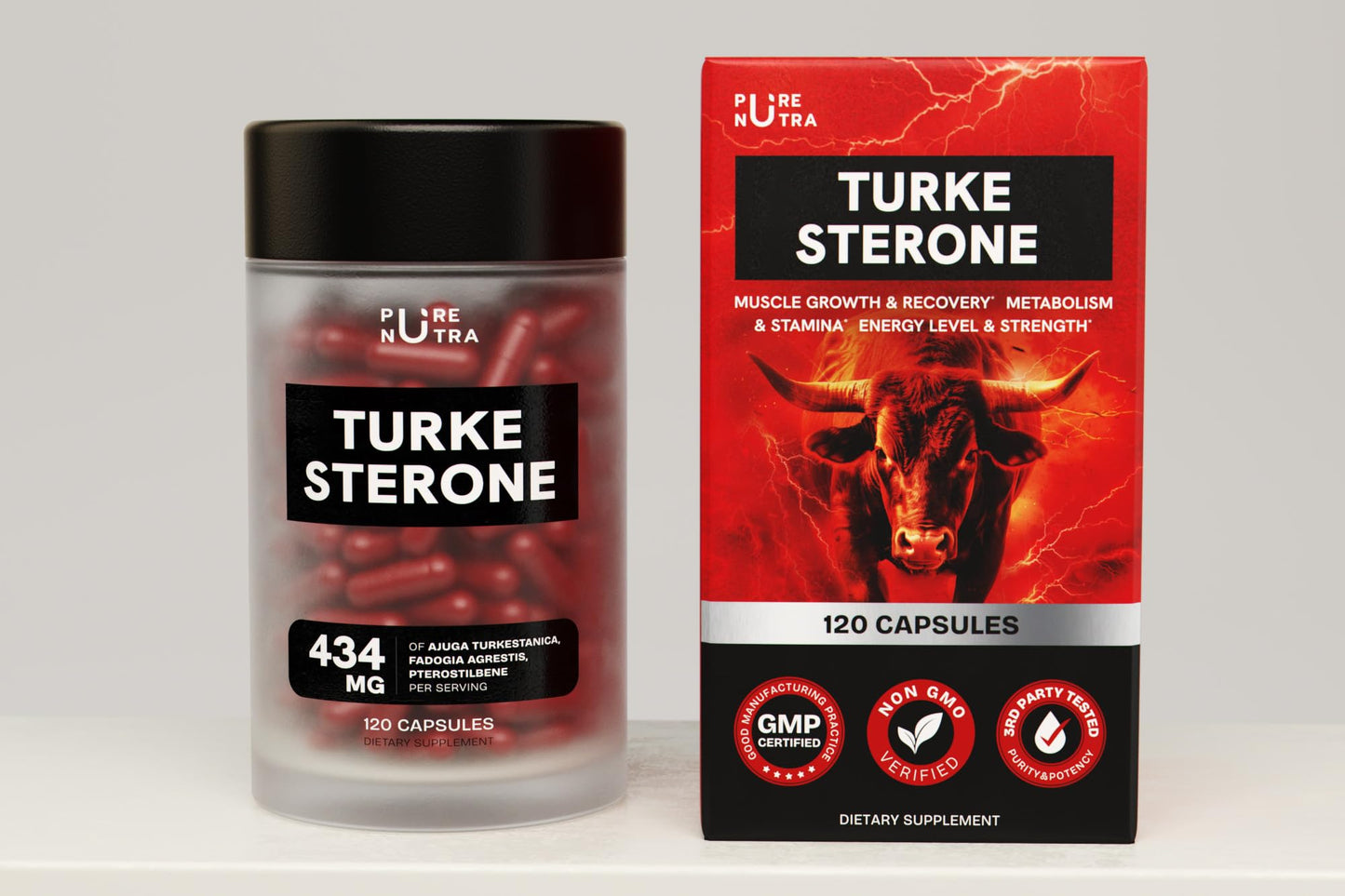 PureNutra Organic Turkesterone Supplement for Men Capsules 240 Count