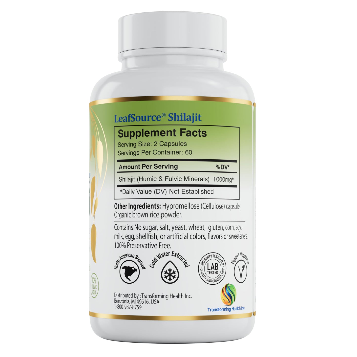 LEAFSOURCE Shilajit with Humic & Fulvic Acid Capsules, 120 Count