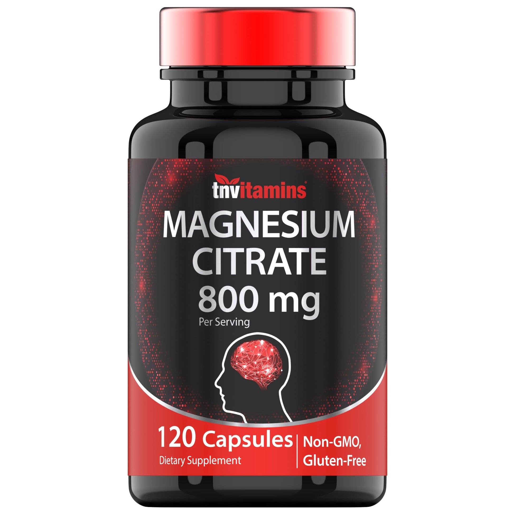 TNVitamins Magnesium Citrate 800 mg Capsules, 120 Count