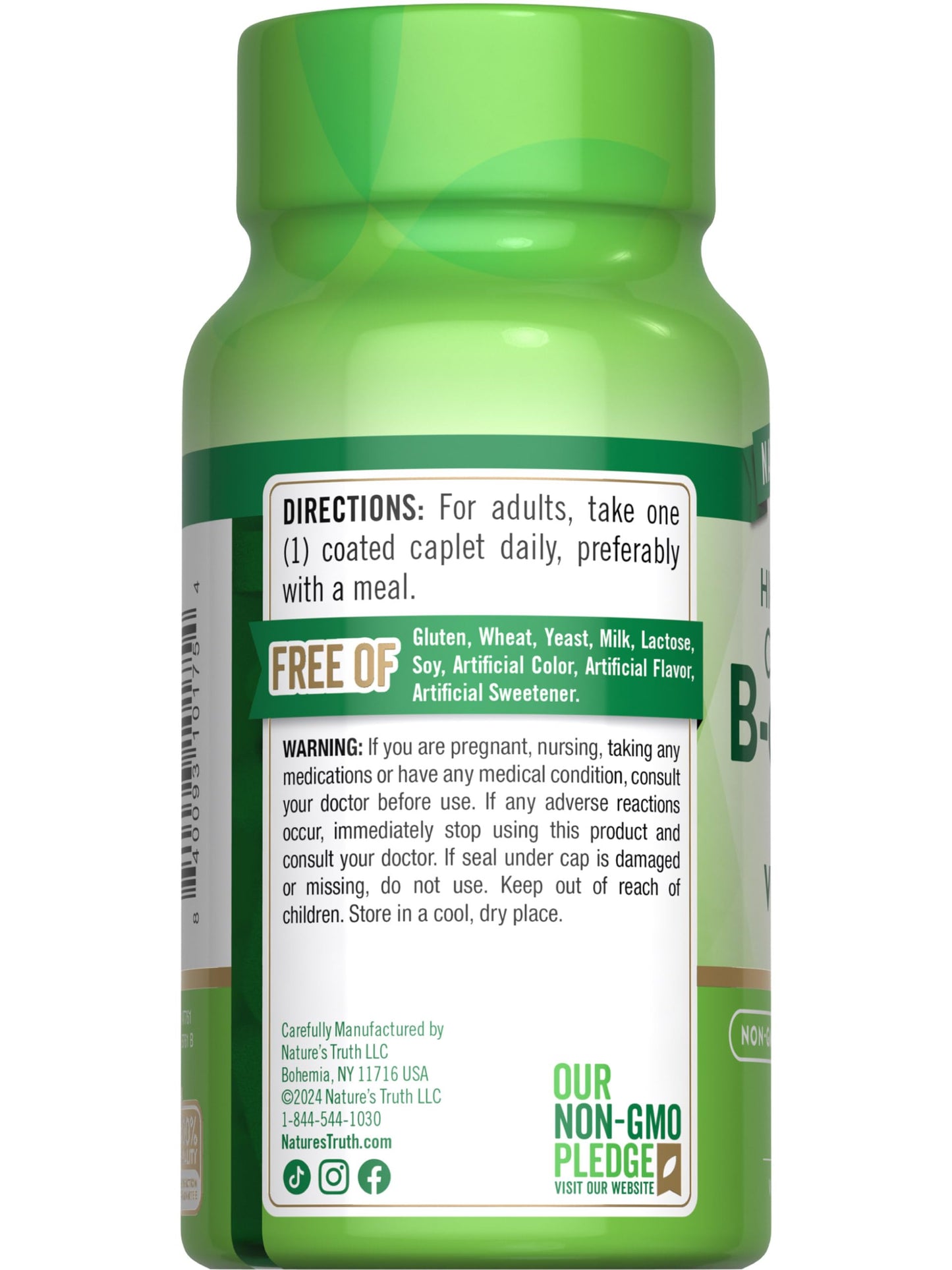Nature's Truth Vitamin B Complex Plus Vitamin C Caplets 100 Count