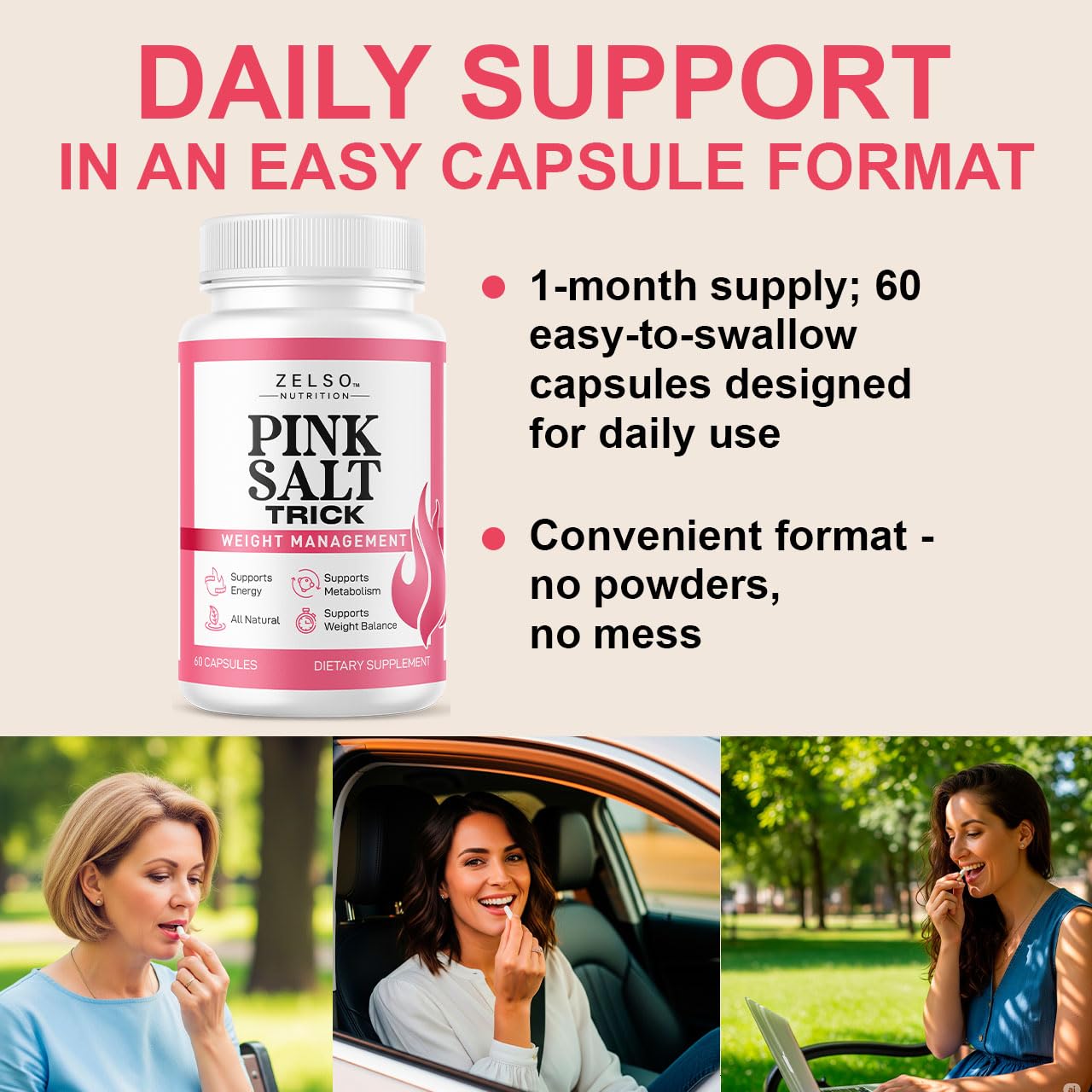 ZELSO Pink Salt Trick Capsules, 60 Capsules