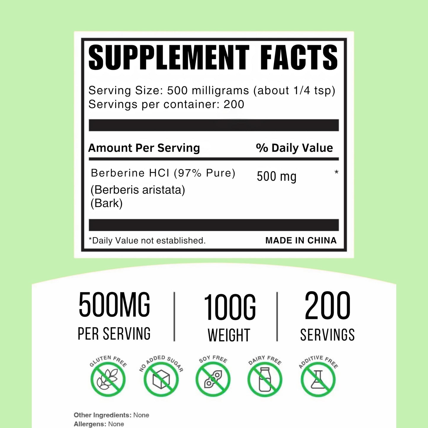 Dibesity Berberine Powder 3.5 Ounces