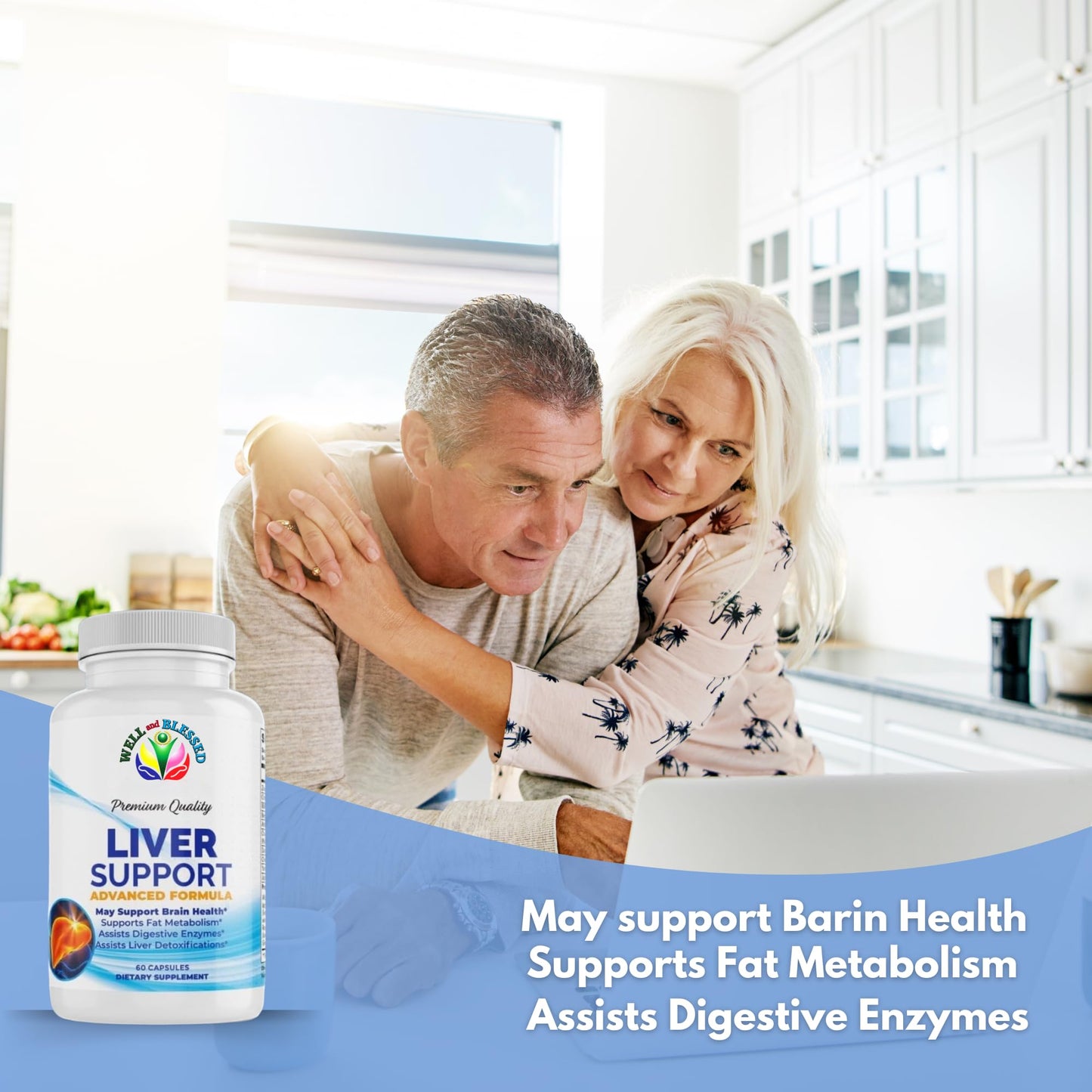 Well and Blessed Liver Support Herbal Supplements 60 Capsules