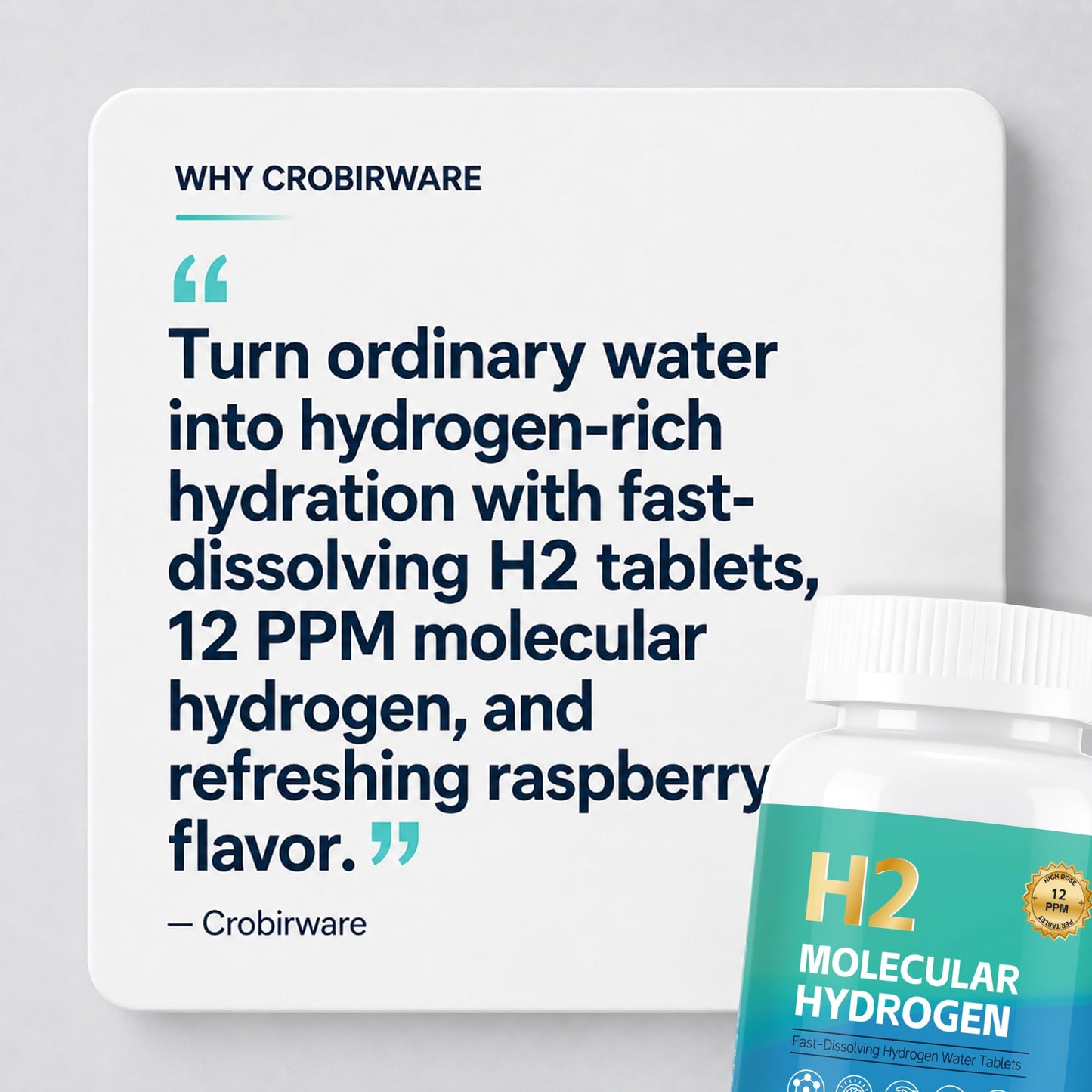 Crobirware Molecular Hydrogen Water Tablets, 120 Count