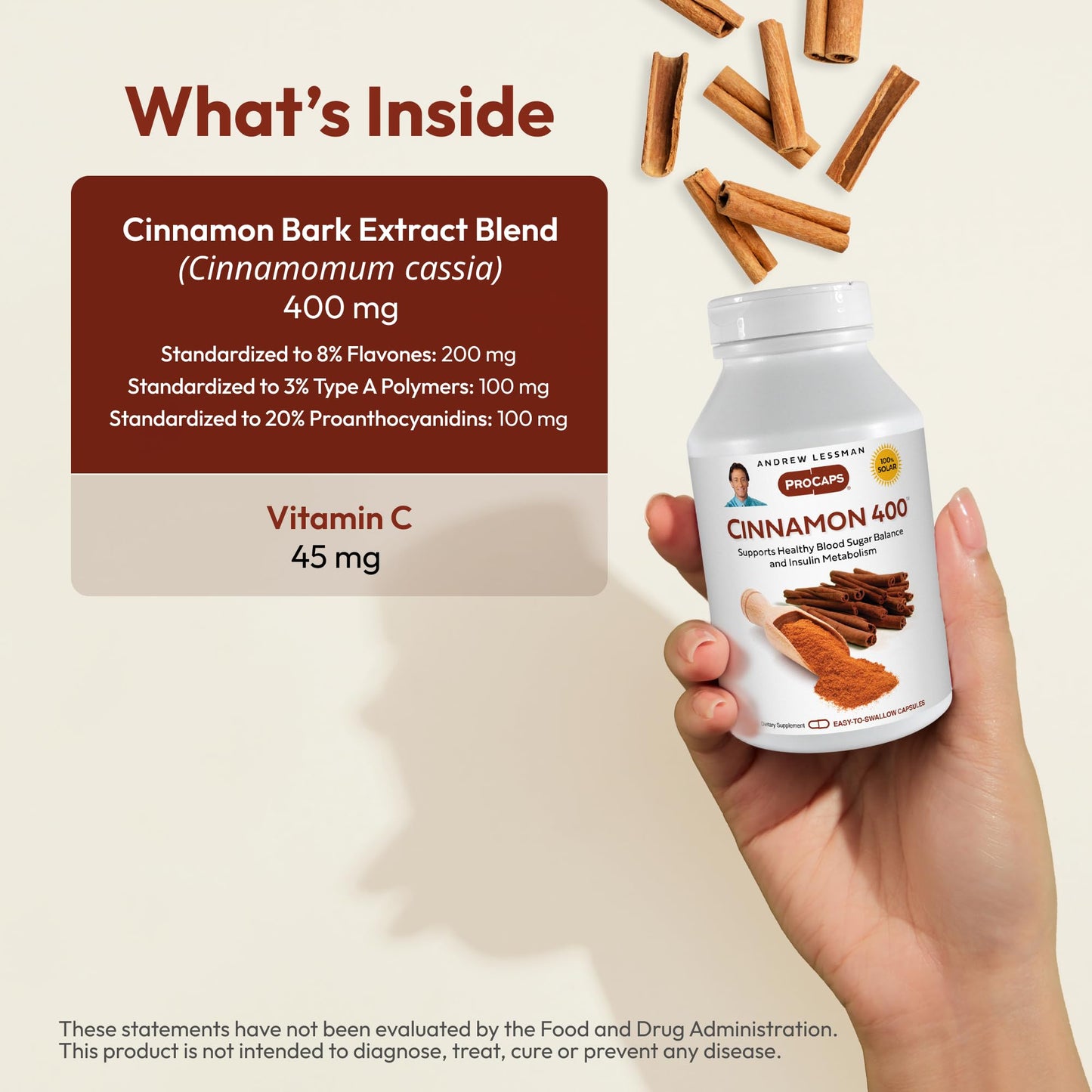 ANDREW LESSMAN ProCaps Cinnamon 400 mg 120 Capsules