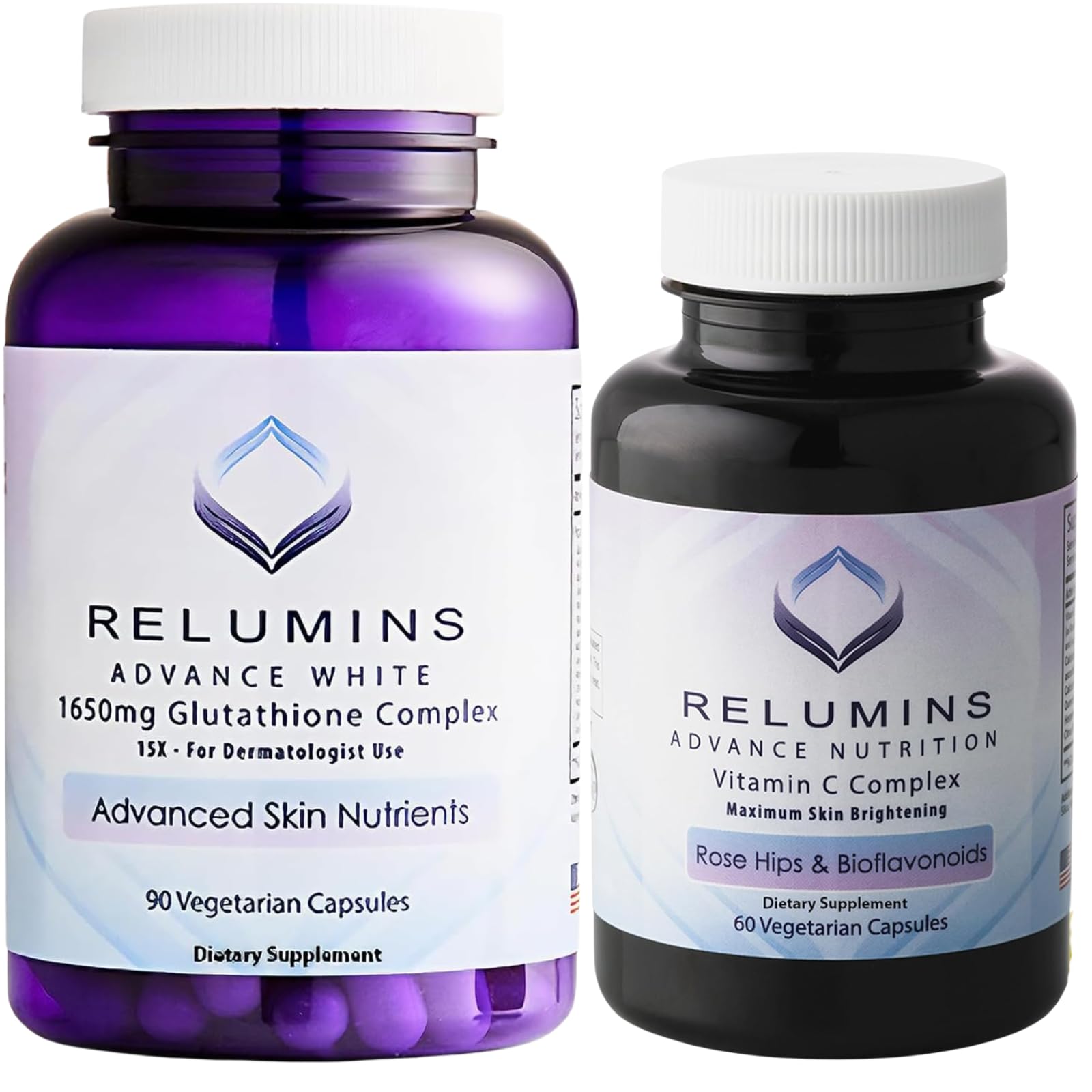 Relumins Advanced White Set Glutathione Complex & Vitamin C Capsule Bundle, 150 Capsules
