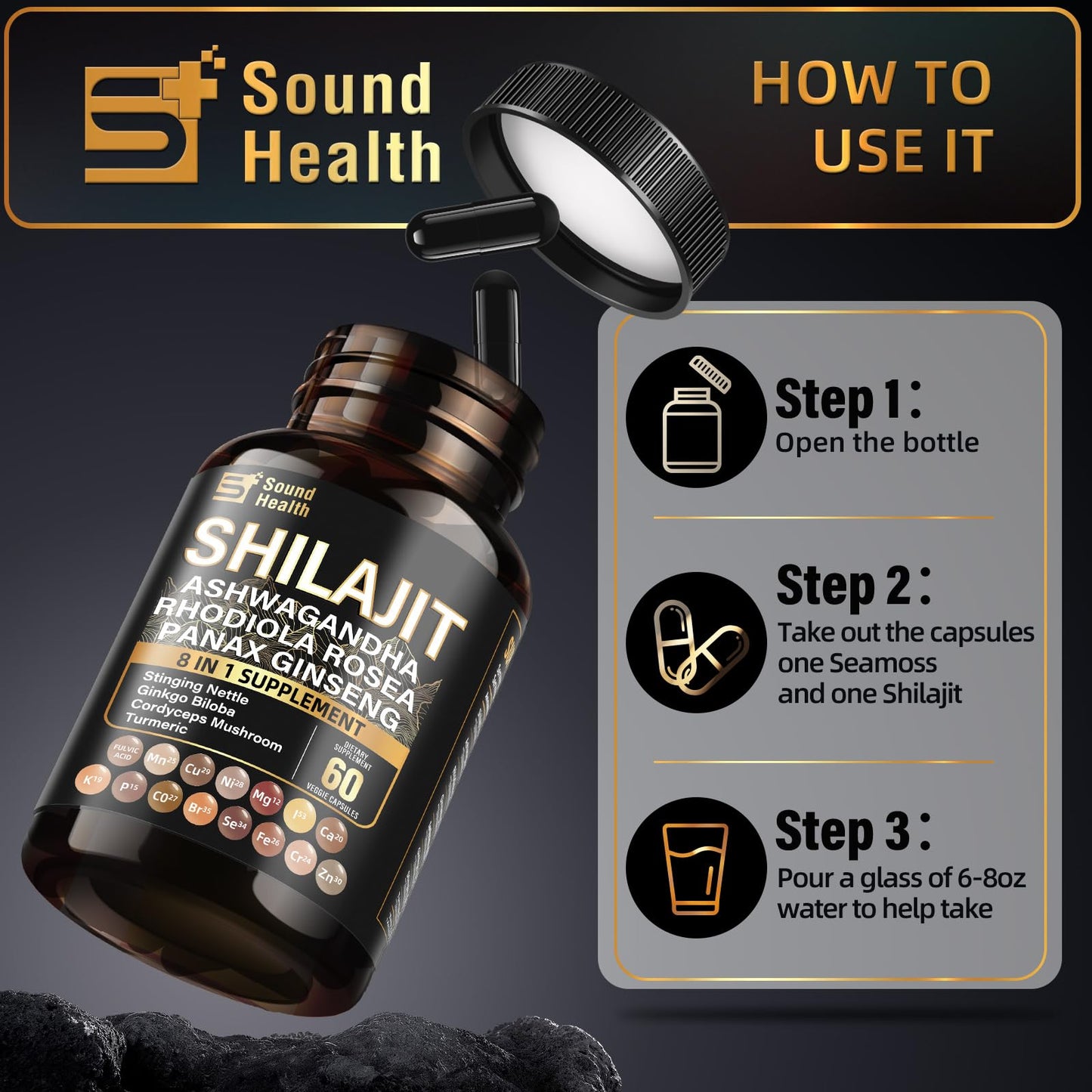 SoundHealth Shilajit Capsule 60 Count