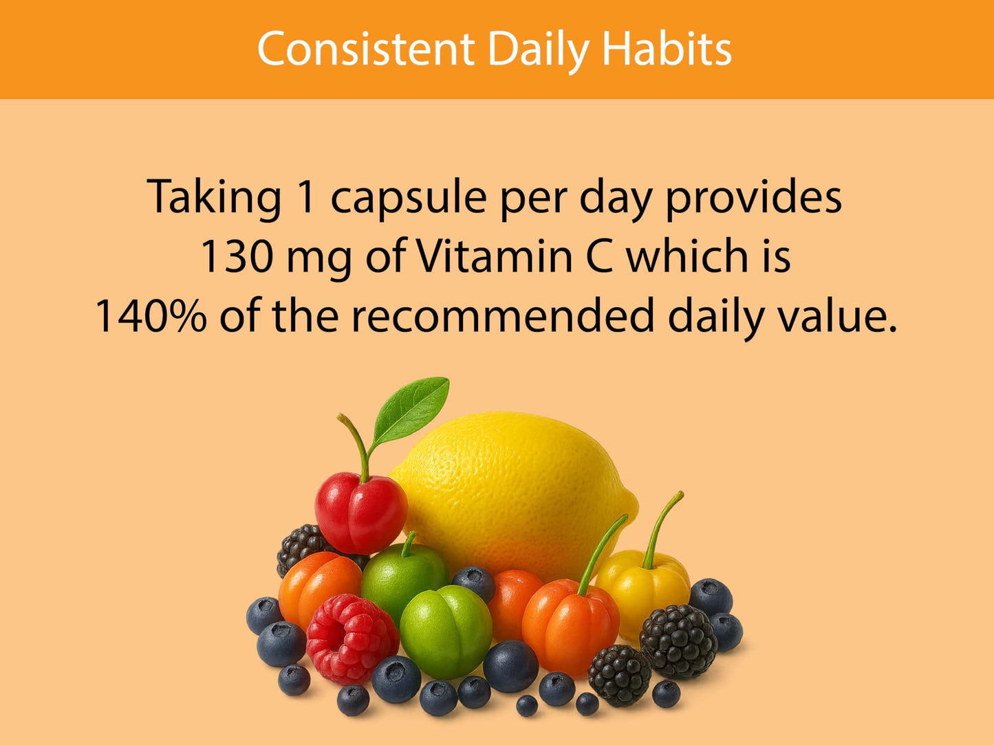 KOYAH Fruit-C Organic Vitamin C Capsules, 60 Capsules