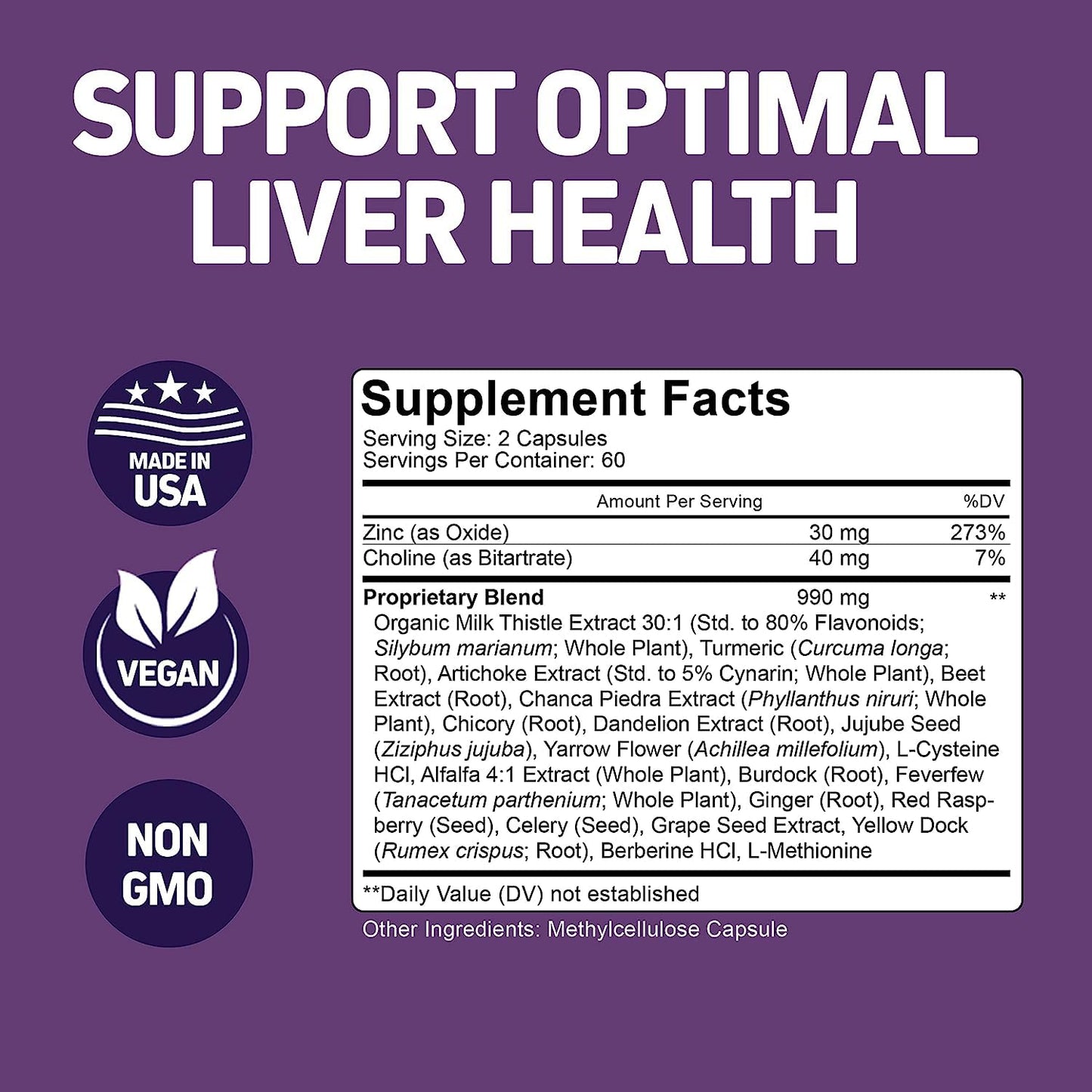 Herbtonics Liver Cleanse Detox & Repair 20-in-1 Liver Detox Complex Milk Thistle Supplement with Artichoke, Dandelion, Turmeric, Berberine Vegan Capsules 240 Count