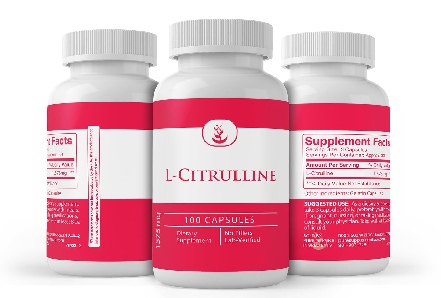 Pure Original Ingredients L-Citrulline 100 Capsules