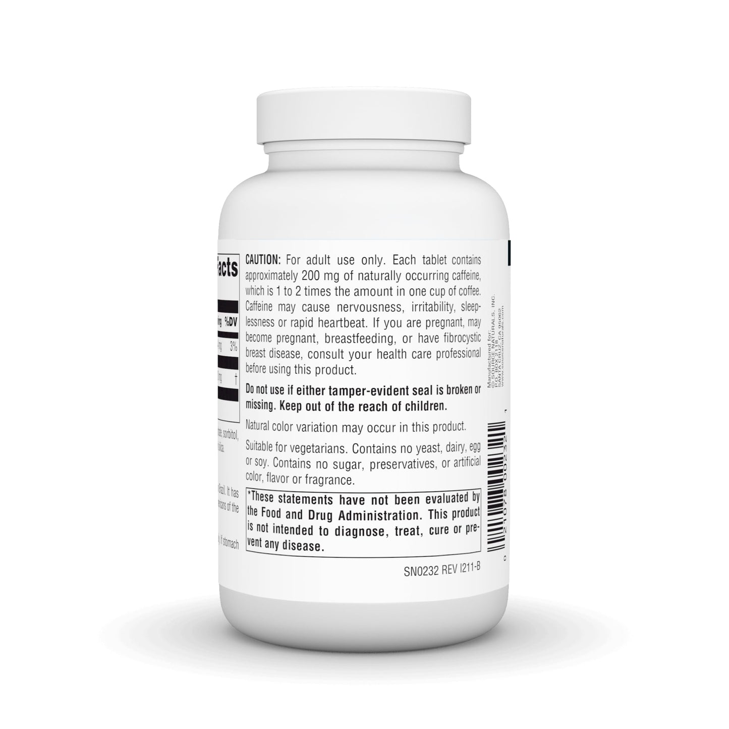 Source Naturals Guarana Energizer Caffeine and Energy 900 mg, 100 Tablets