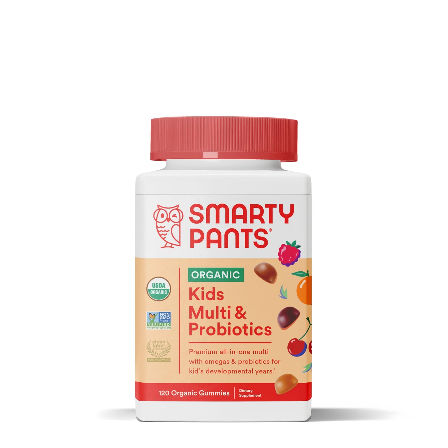 SmartyPants Organic Kids Multivitamin Gummies with Probiotics, 120 Gummies