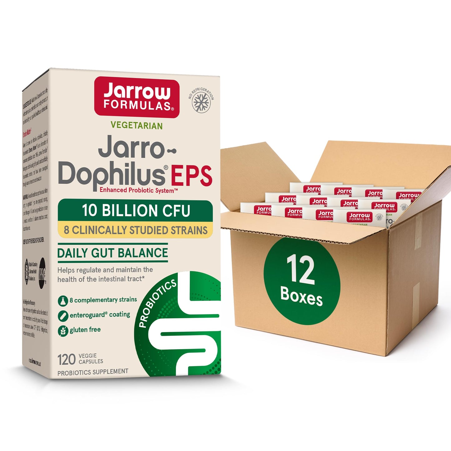 Jarrow Formulas Jarro-Dophilus EPS Probiotics 10 Billion CFU for Intestinal Tract Support Capsules 1440