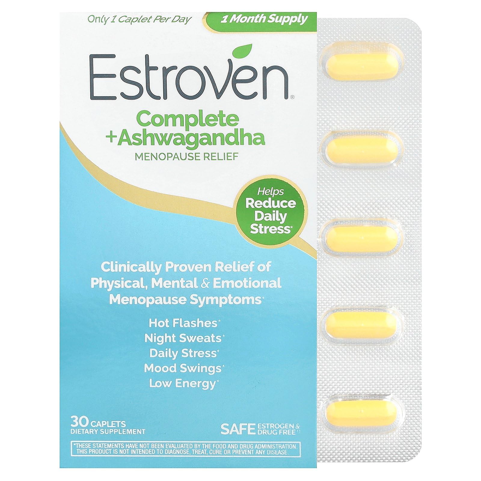 Estroven Complete Ashwagandha Menopause Relief Caplets 30