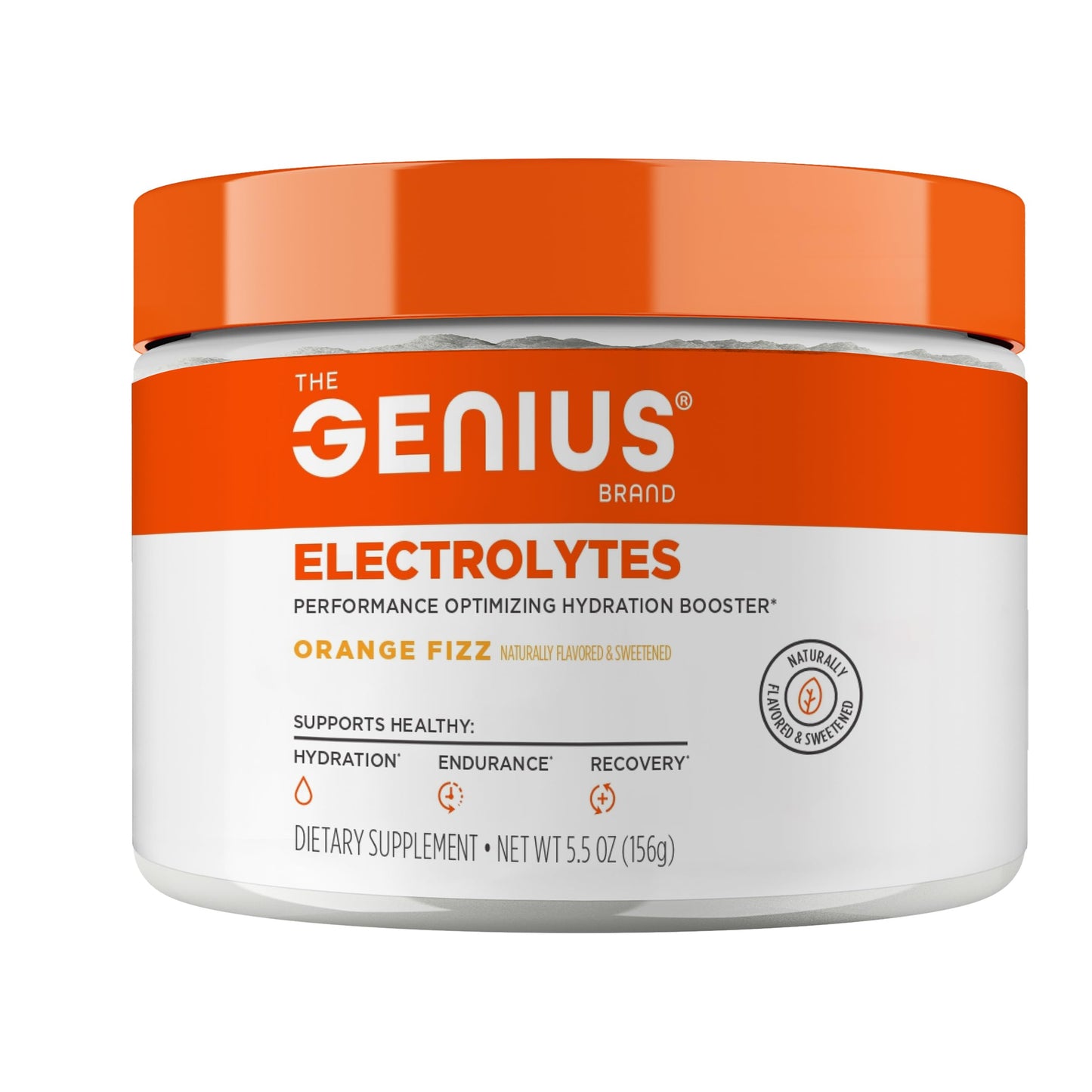 The Genius Brand Electrolytes Orange Fizz Powder 5.5 Ounce