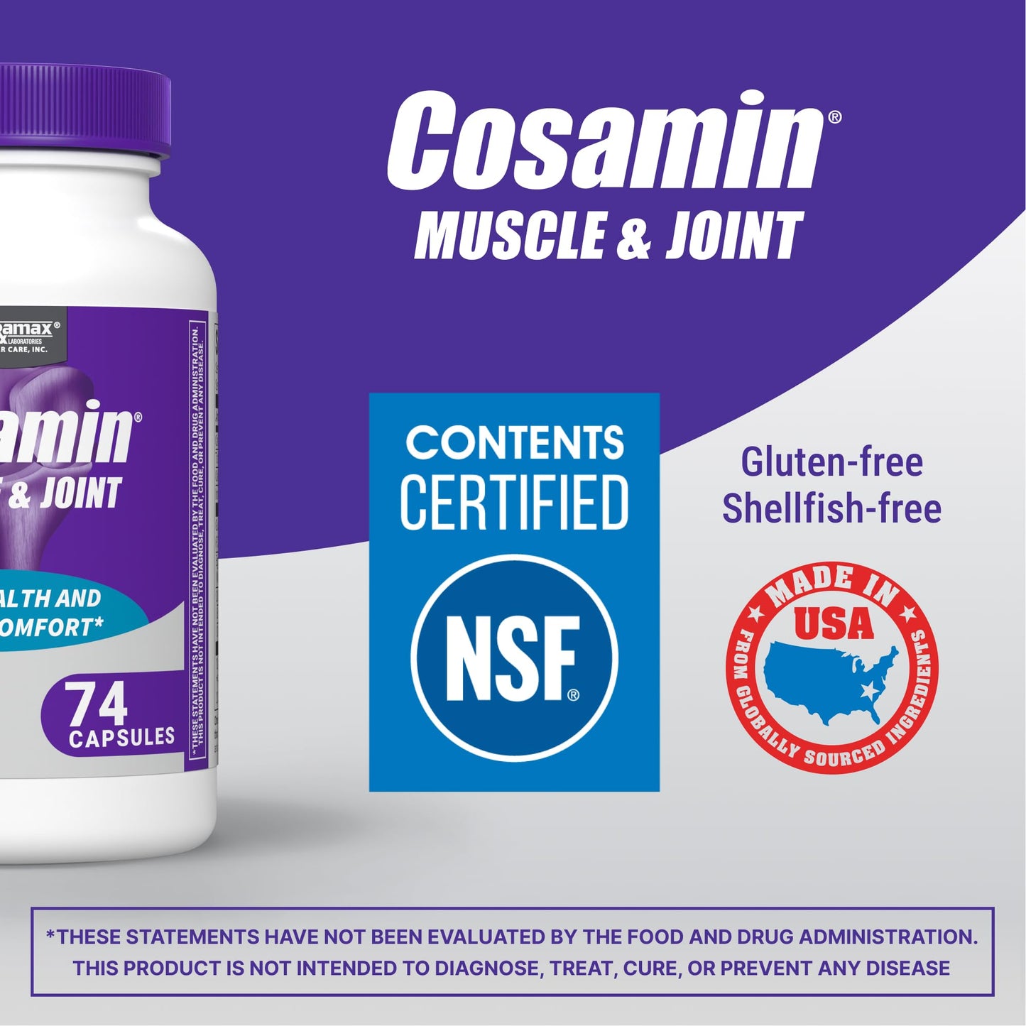 Cosamin Muscle & Joint Health Supplement, 74 Capsules