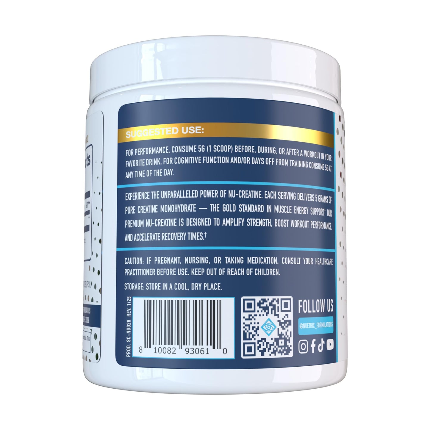 NuEthix Formulations Nu-Creatine Pure Monohydrate Powder 8.82 Ounce