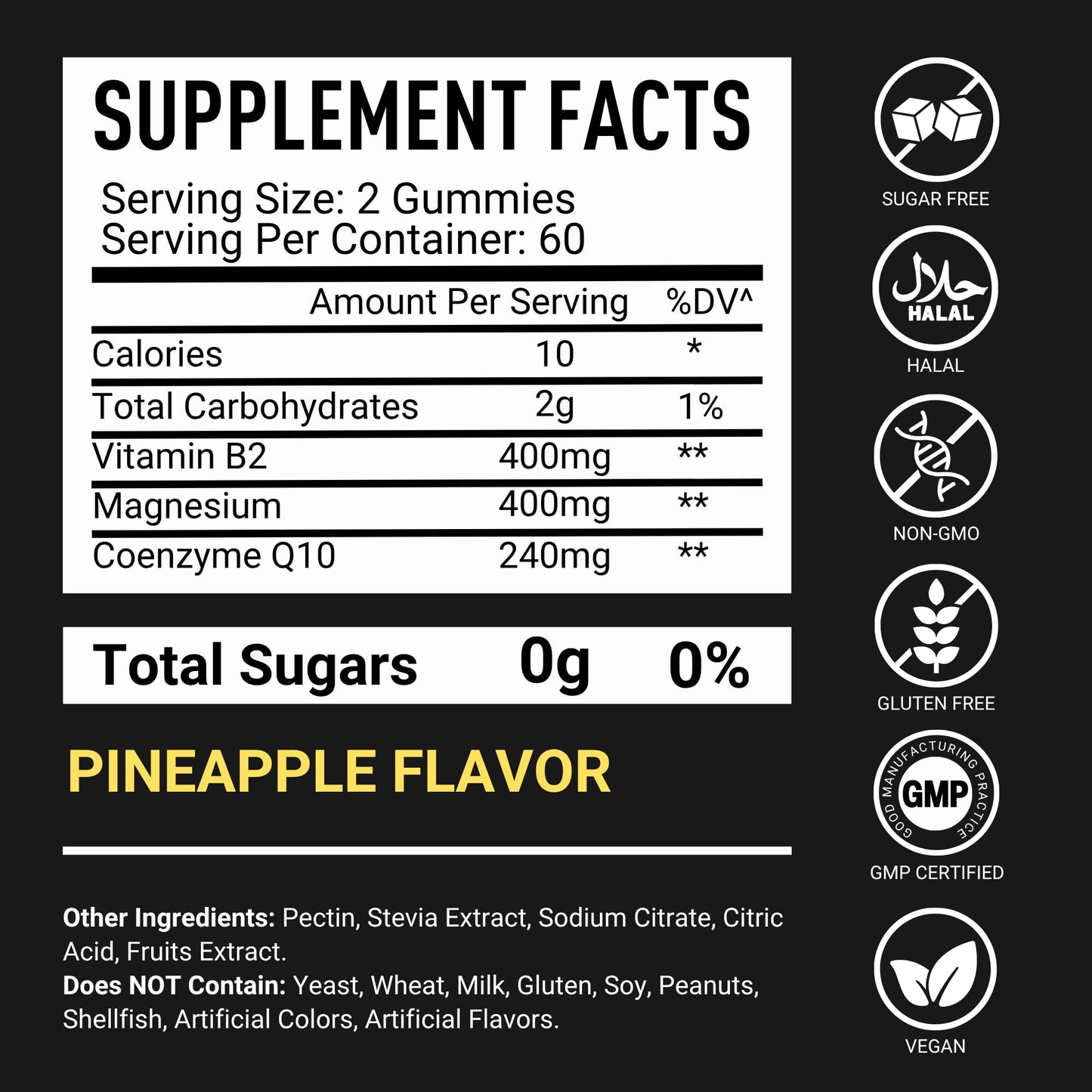 Premium Select Nutrition Vitamin B2 Riboflavin 400mg Gummies 120 Count