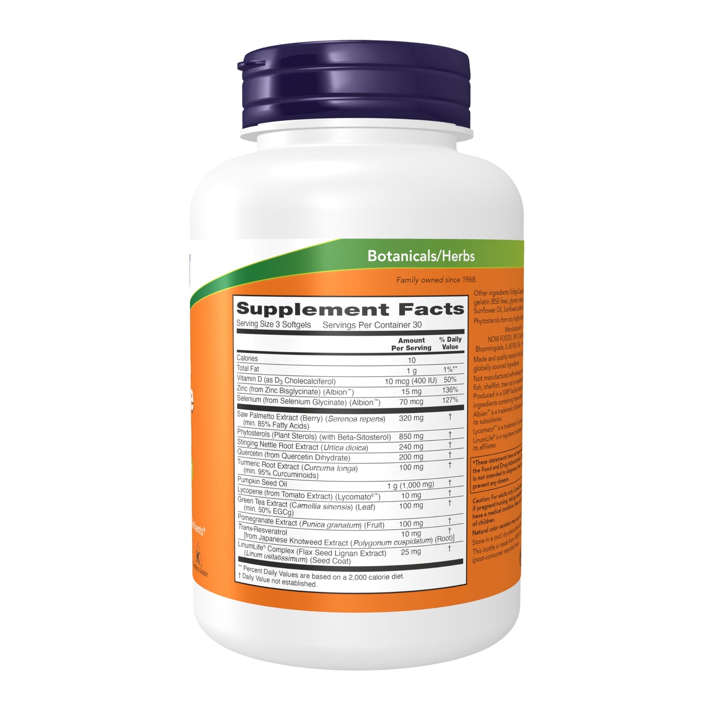 NOW Foods Prostate Health Clinical Strength Saw Palmetto, Beta-Sitosterol & Lycopene Softgels, 90 Count