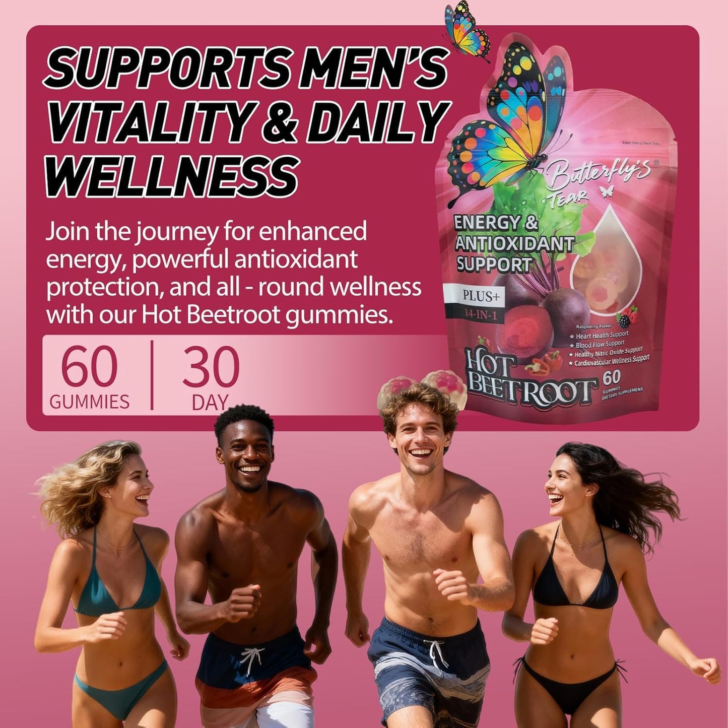 BUTTERFLY'S TEAR Beet Root Gummies 120 Gummies