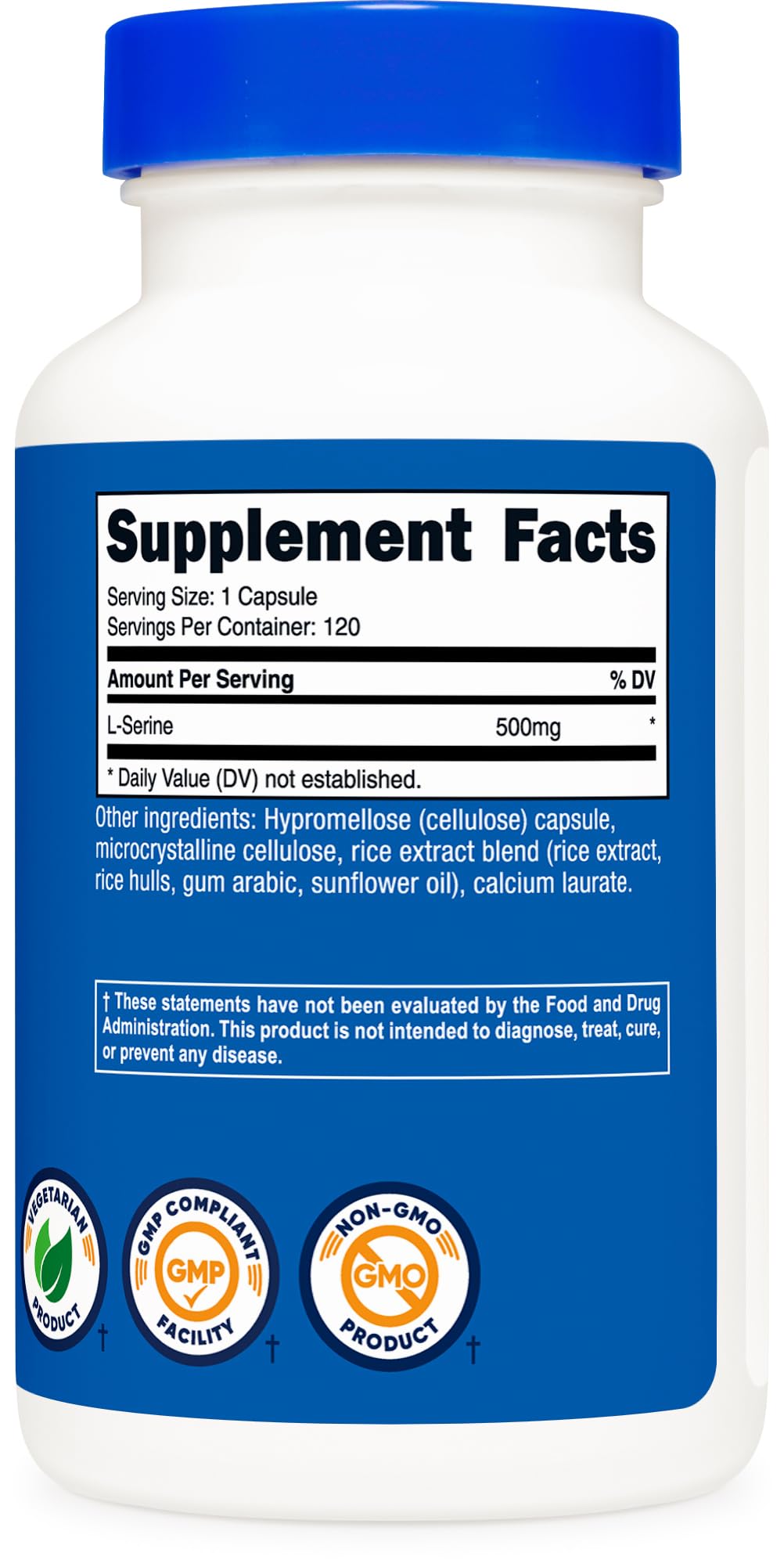 Nutricost L-Serine 500mg Capsule, 120 Count