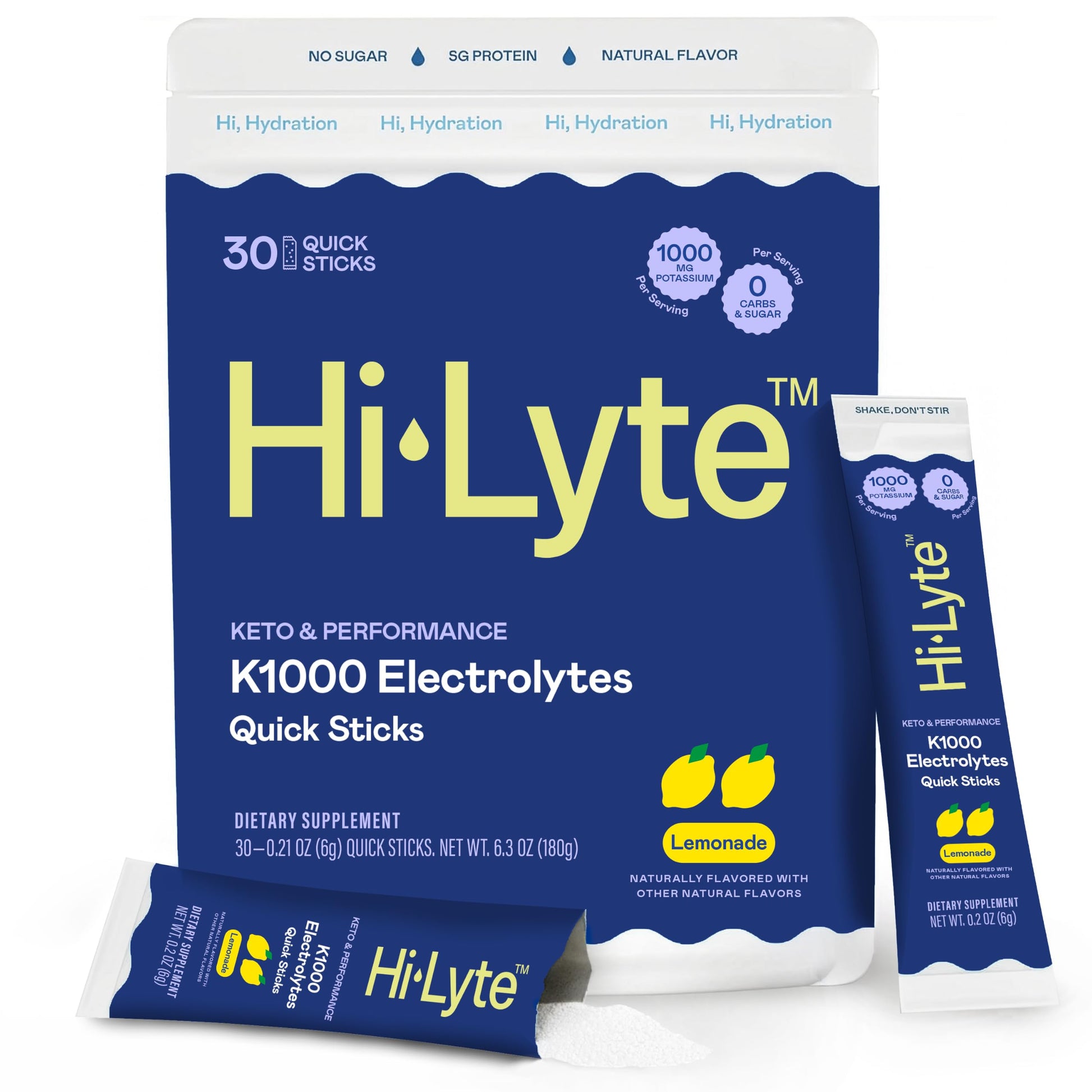 Hi-Lyte K1000 Electrolytes Quick Sticks Powder 6.3 oz