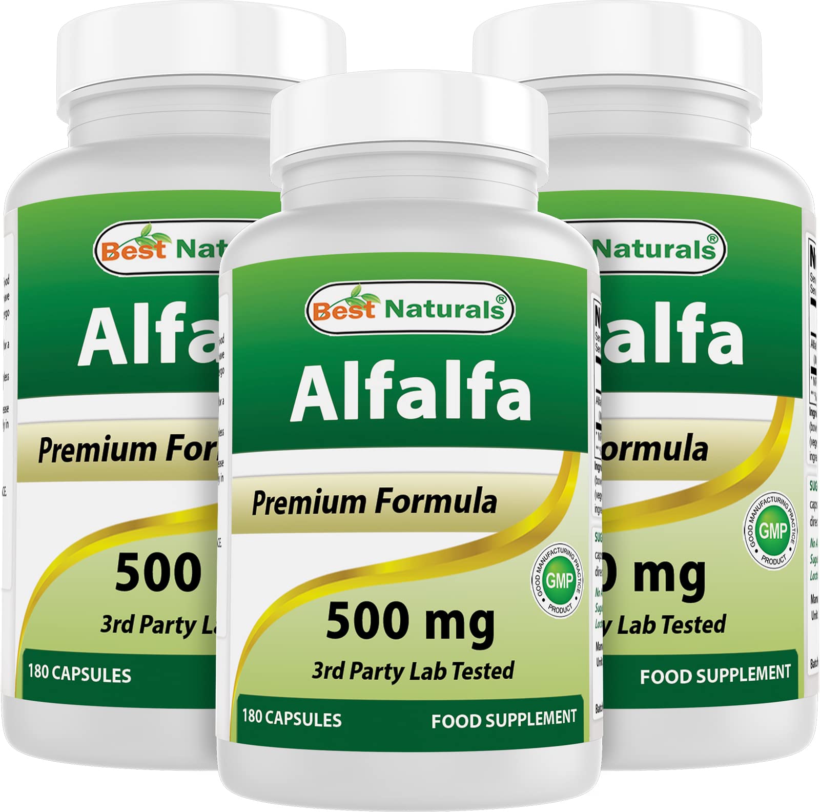 Best Naturals Alfalfa Green Super Food 500 mg Capsules 540 Count