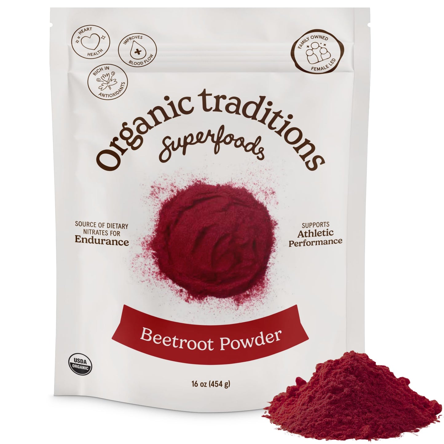 Organic Traditions Beetroot Powder, 16 Ounce