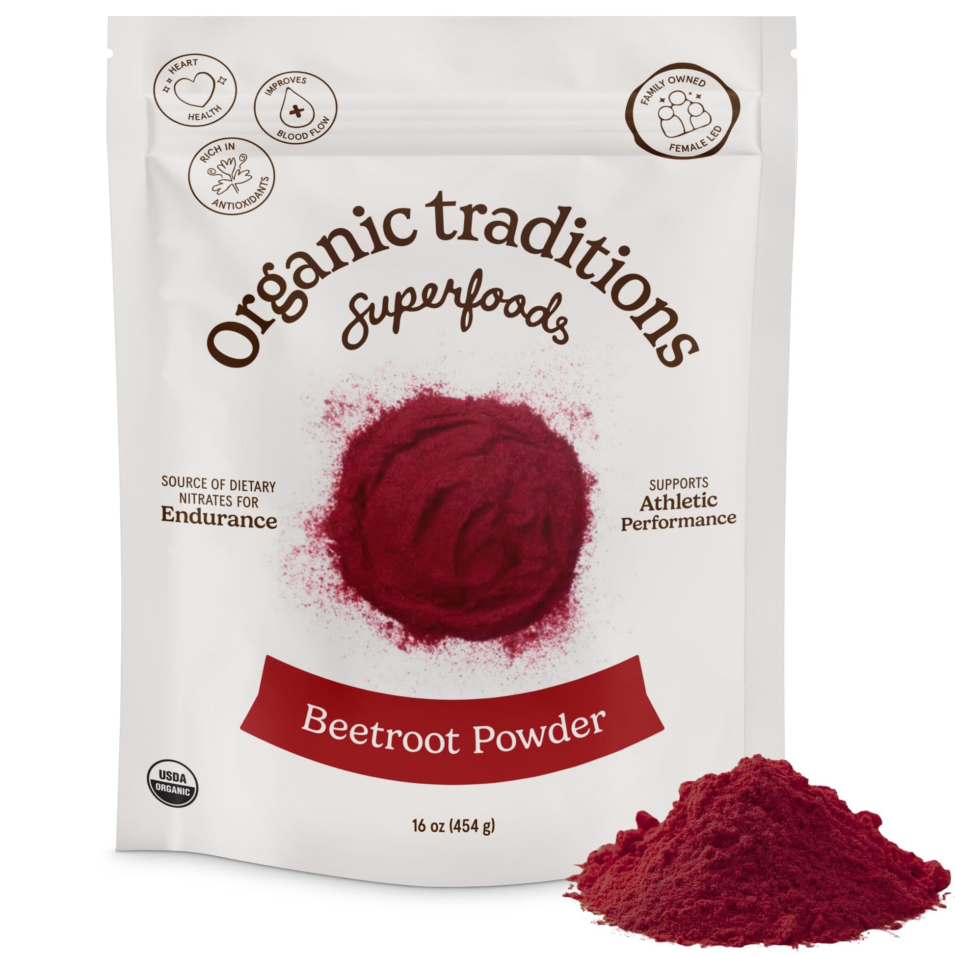 Organic Traditions Beetroot Powder, 16 Ounce