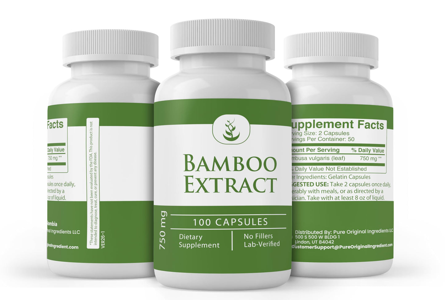 Pure Original Ingredients Bamboo Extract Capsules 100
