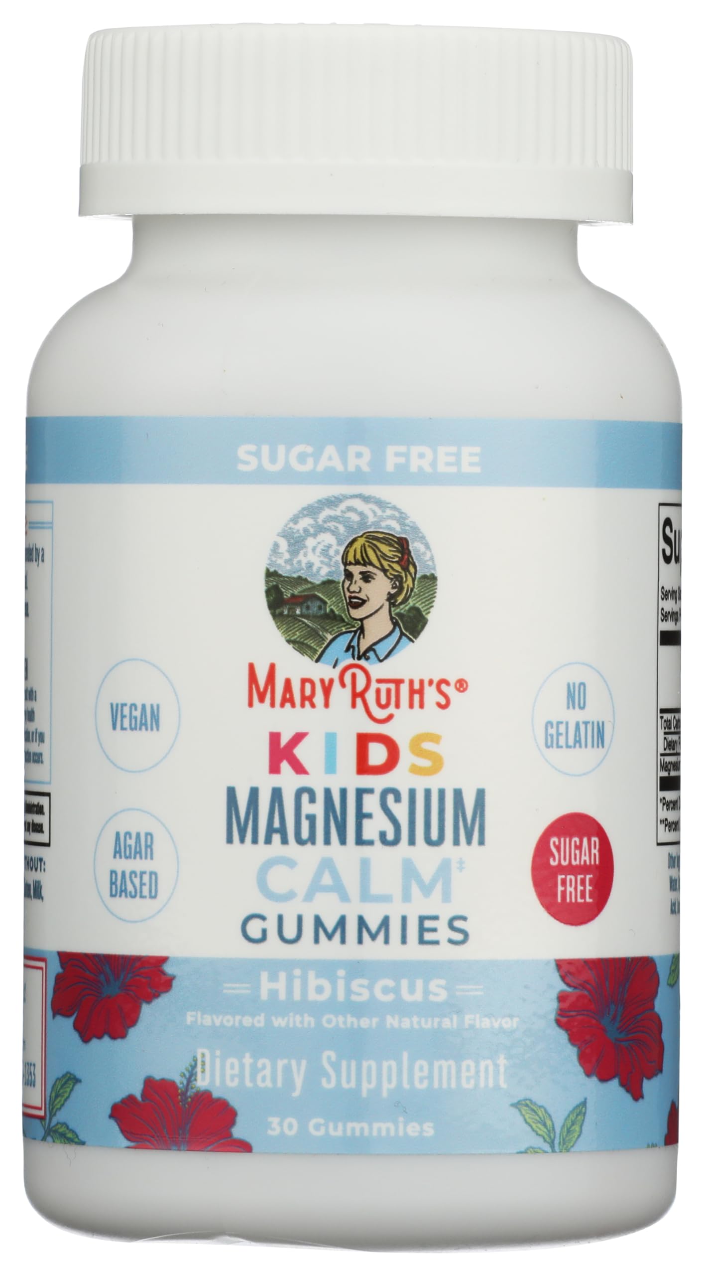 MARYRUTH'S Kids Magnesium Calm Gummies Hibiscus, 30 ct