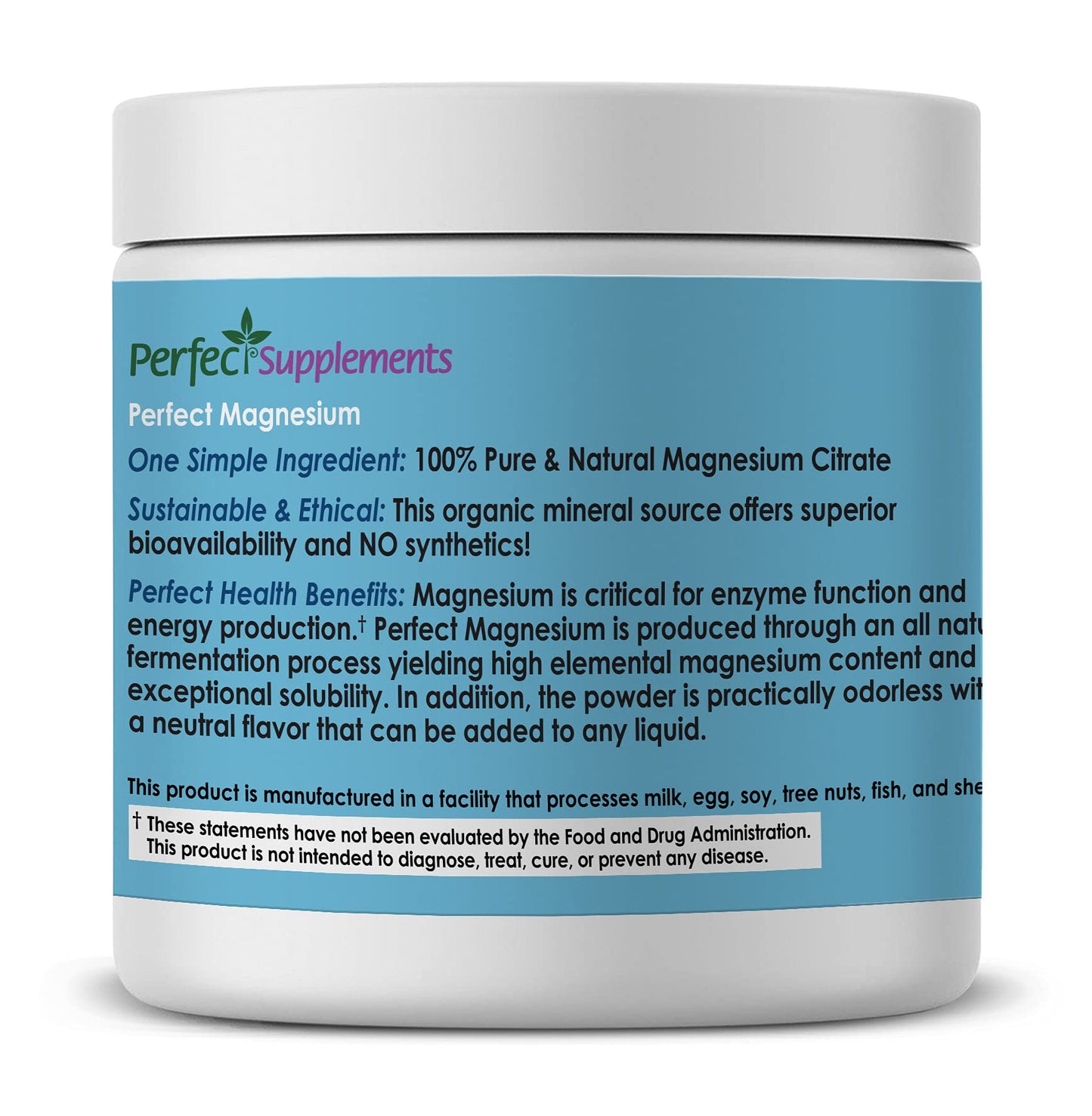 Perfect Supplements Magnesium Citrate Powder 9.52 oz