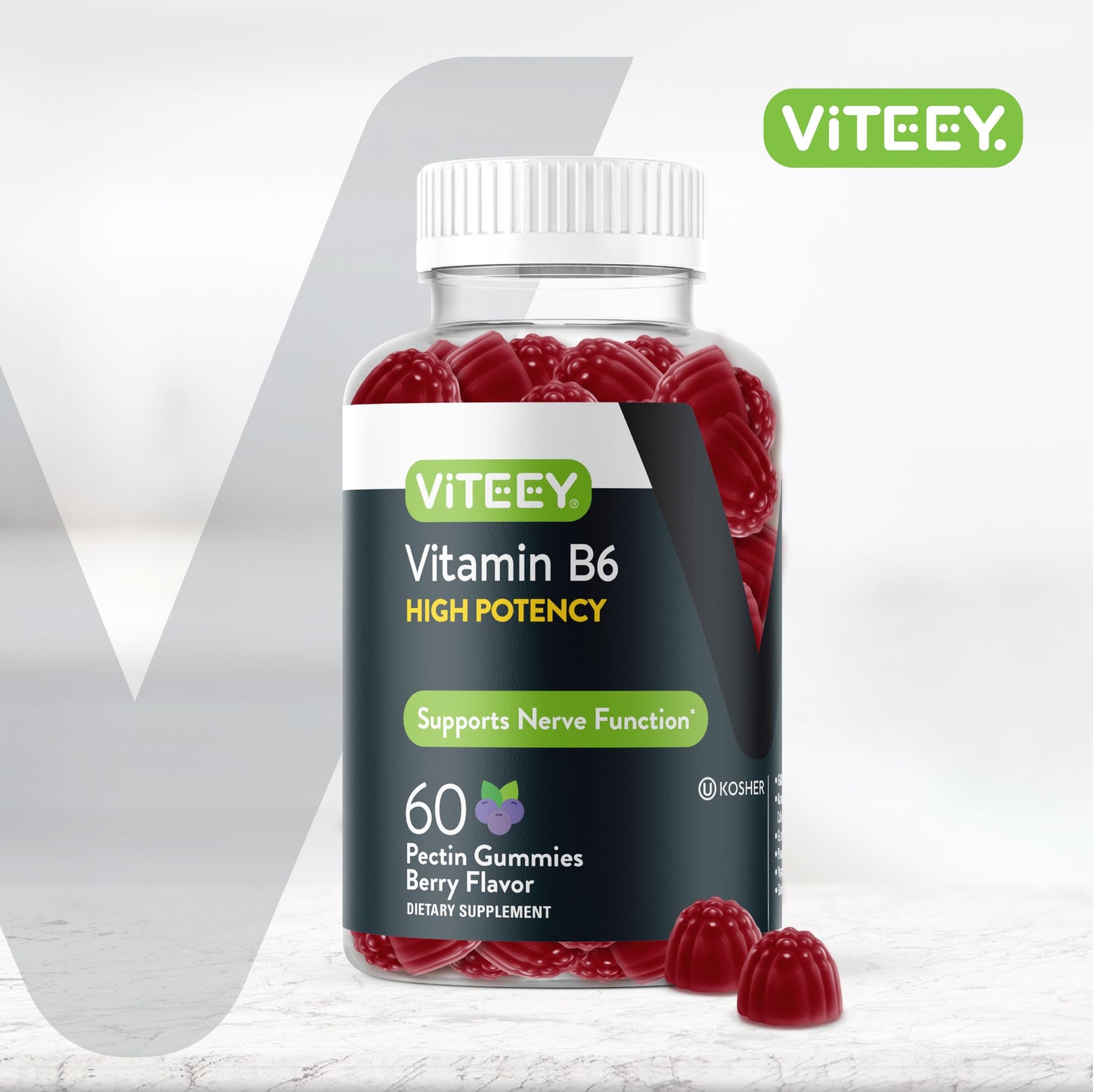 Viteey Vitamin B6 Gummies 60 Count