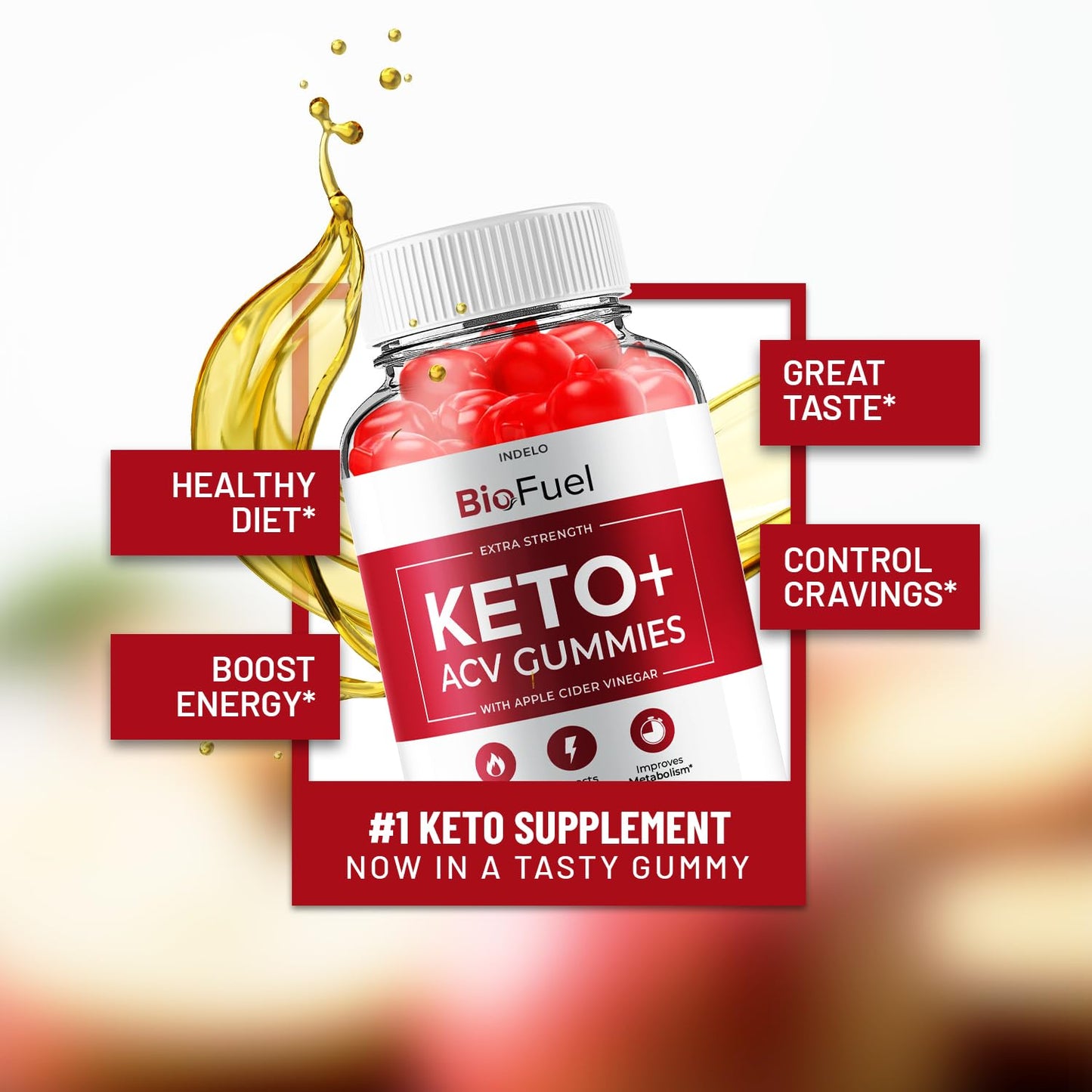 Indelo Bio Fuel Keto ACV Gummies, 300 Gummies