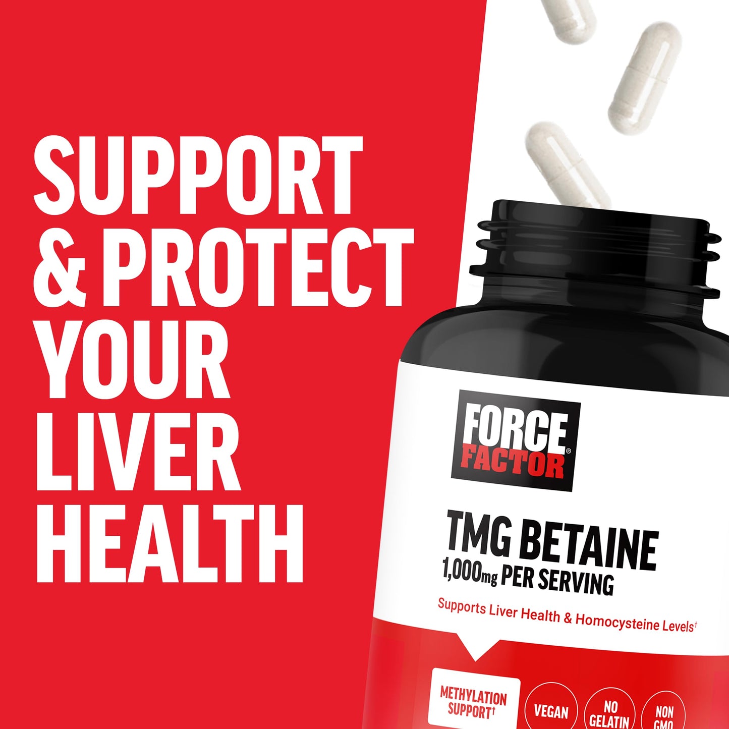 Force Factor TMG Betaine Supplement to Support Liver Health Capsules 180