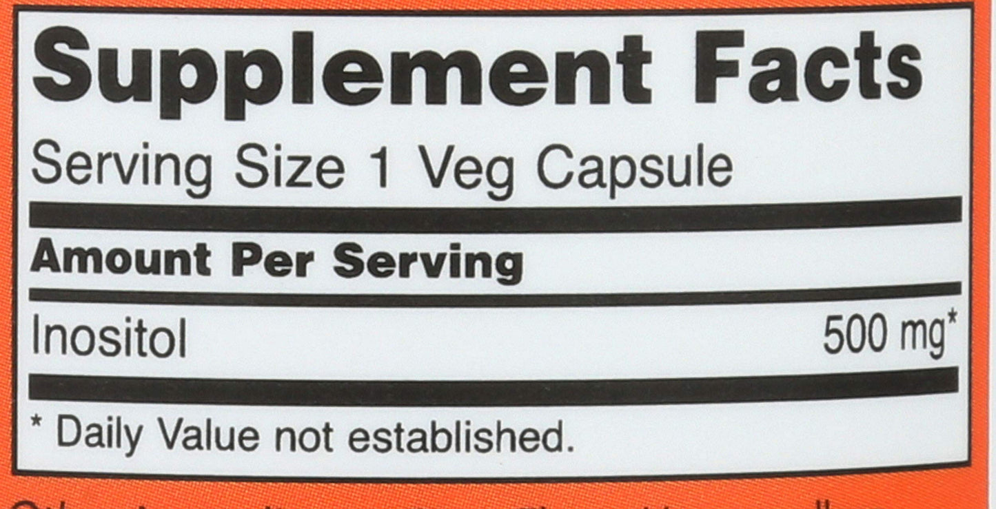NOW Foods Inositol 500mg Capsule, 100 Capsules