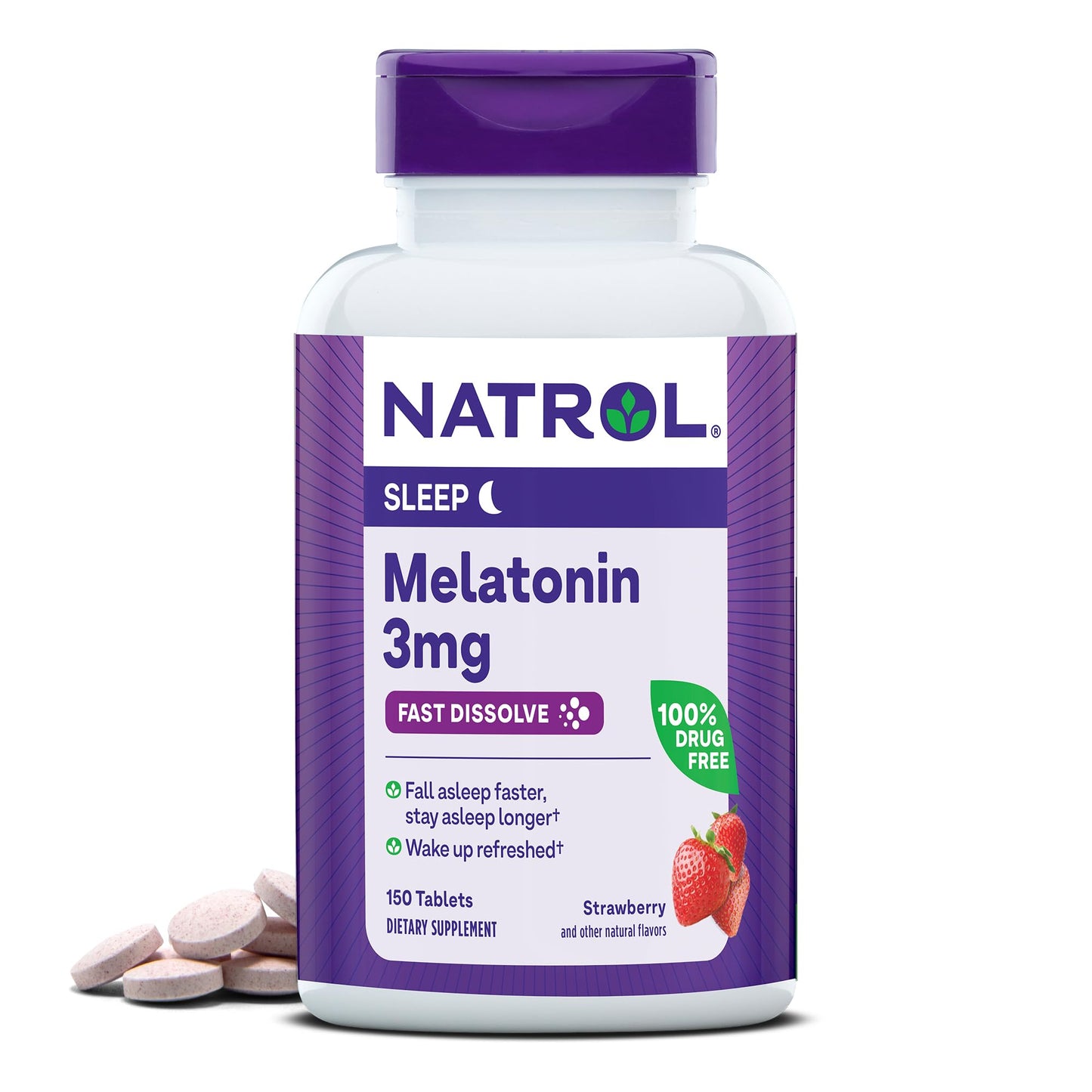 Natrol Melatonin 3mg Strawberry Fast-Dissolve Tablets 240 Count
