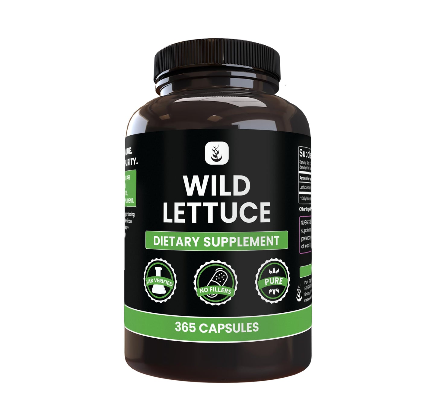 PURE ORIGINAL INGREDIENTS Wild Lettuce 365 Capsules