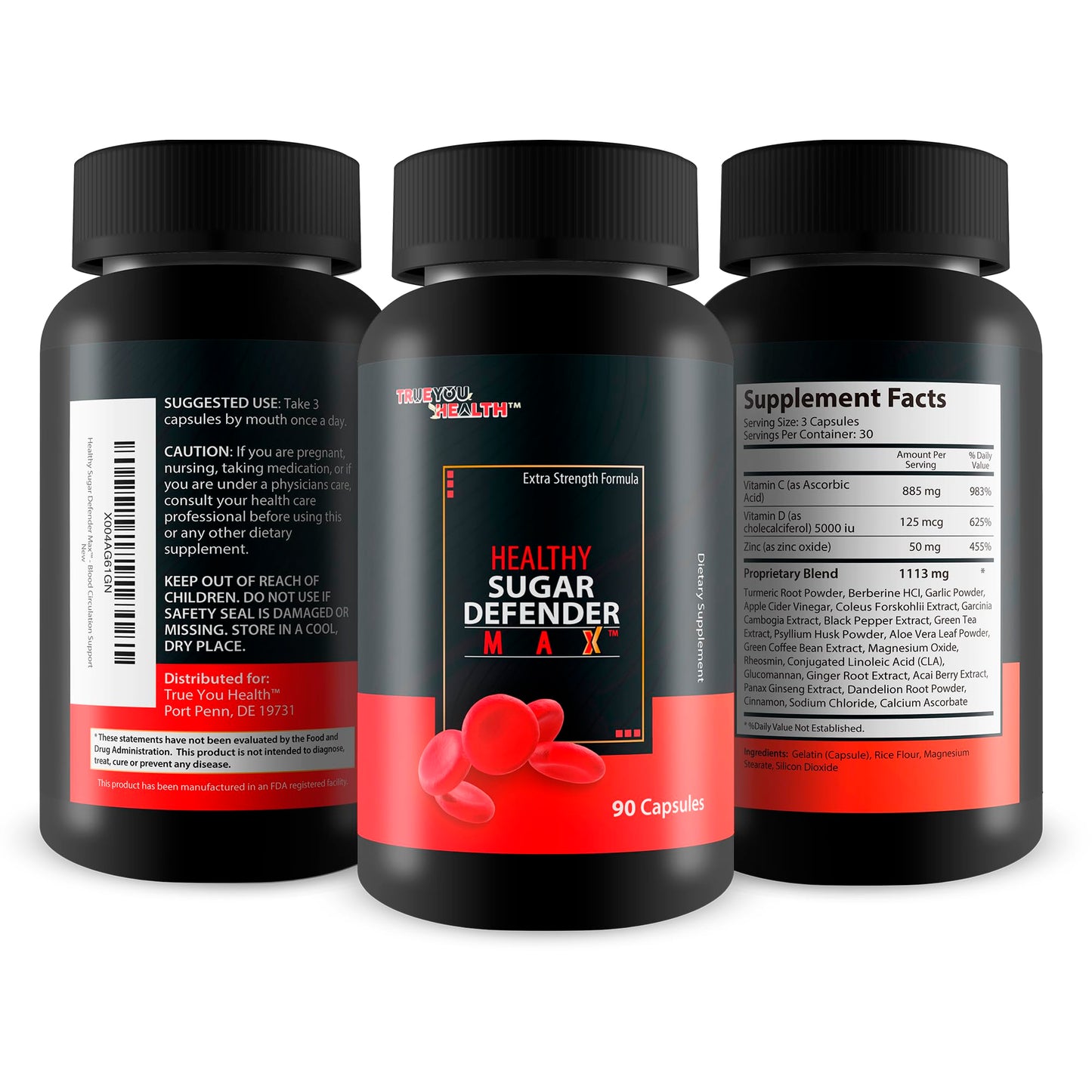 True You Health Healthy Sugar Defender Max 90 Capsules