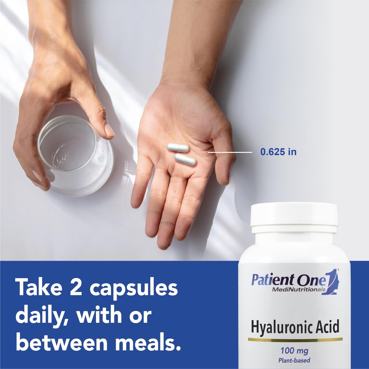 Patient One Hyaluronic Acid 100mg Supplement for Skin Health 120 Capsules