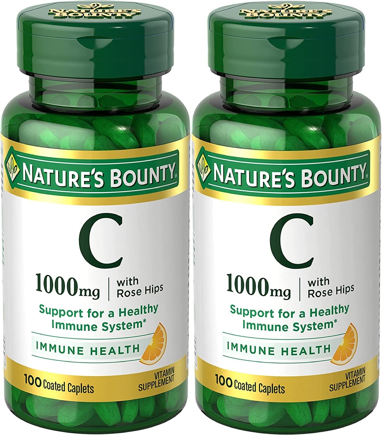 Nature's Bounty Vitamin C + Rose Hips Immune Support 1000mg Tablets, 200 Count