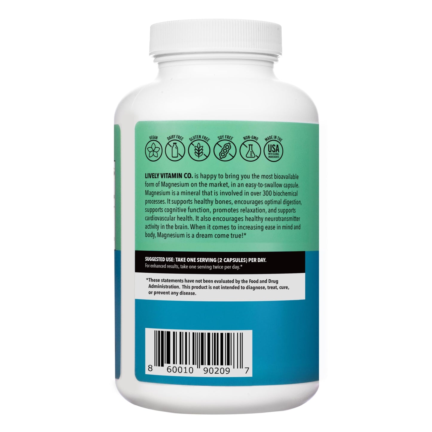 Lively Vitamin Co Magnesium Ease Chelated 180 Capsules