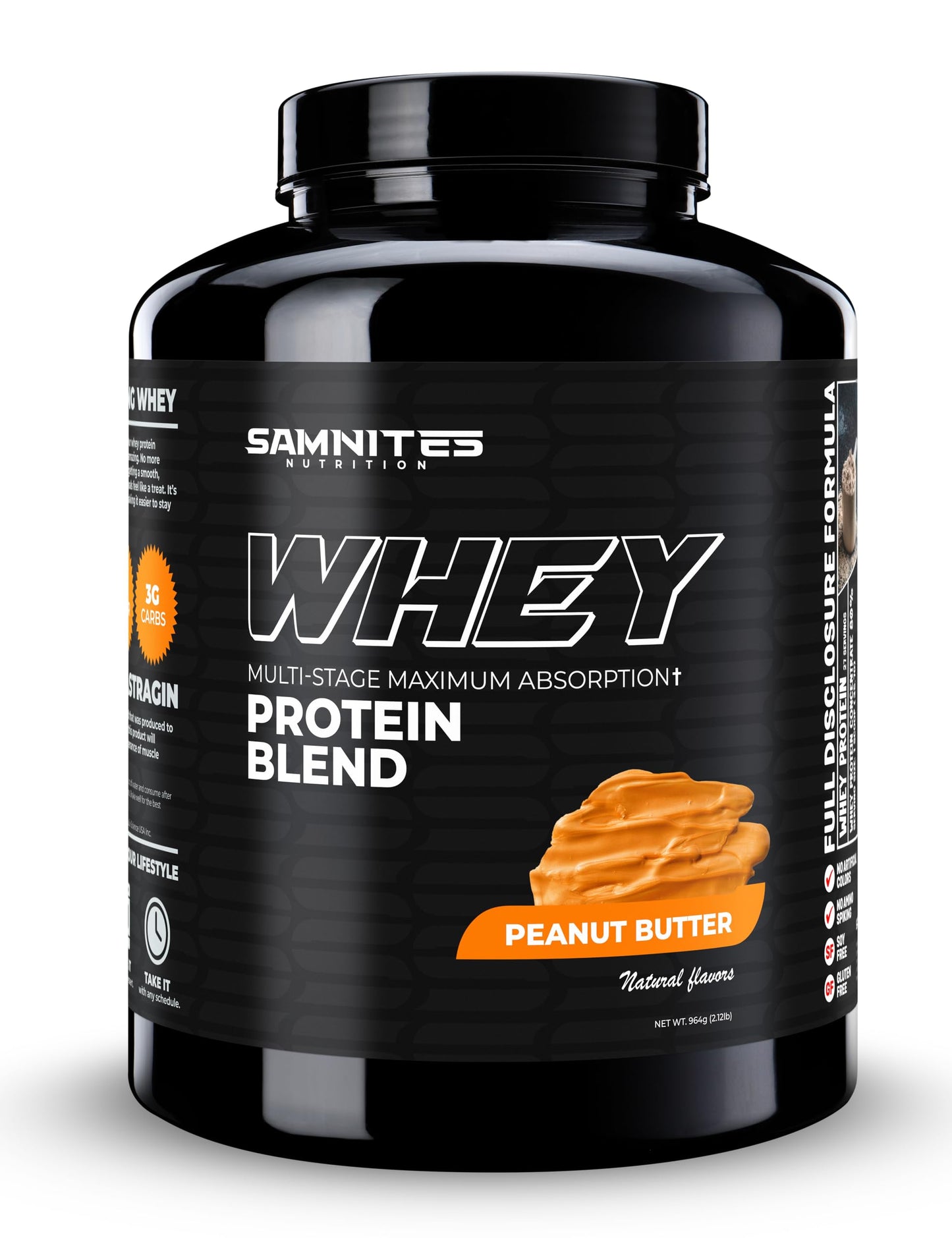 Samnites Nutrition Whey Protein Blend, Peanut Butter Cereal Protein Powder, 30.47 oz