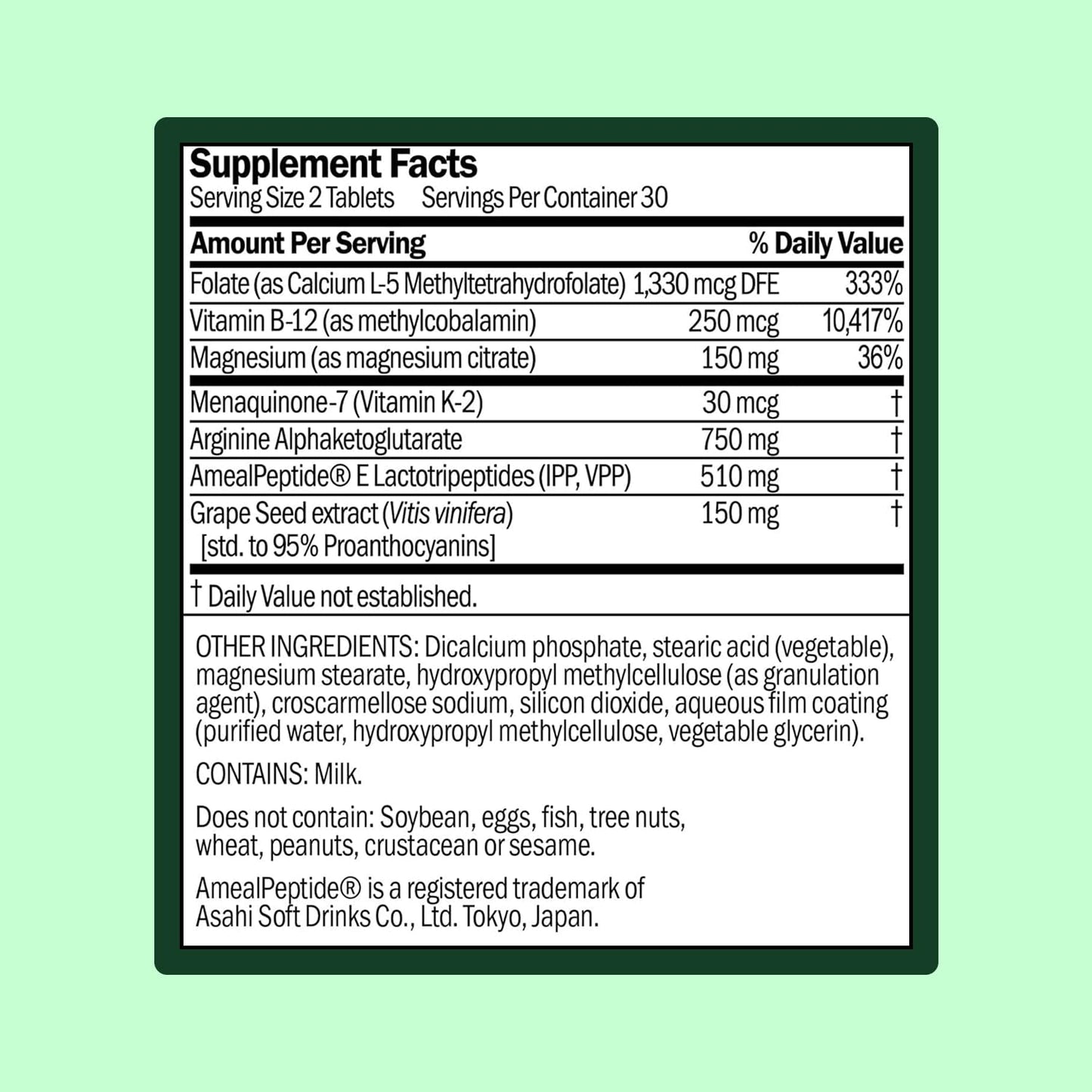 WellWithAll Blood Pressure Support Supplement 60 Tablets