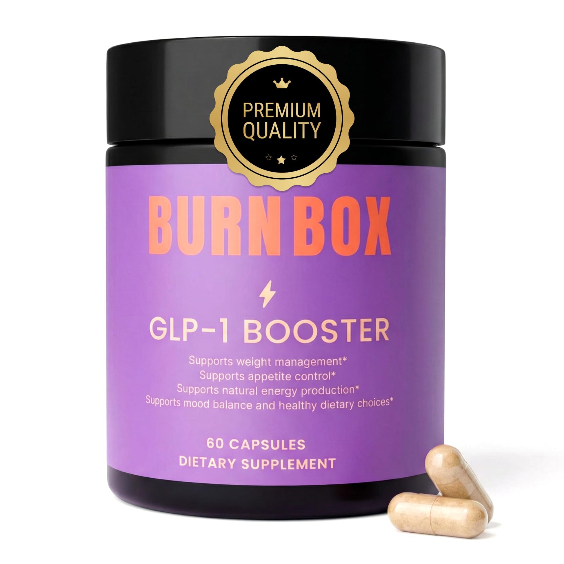 BURNBOX GLP-1 Booster, Weight Management Supplement, 60 Capsules